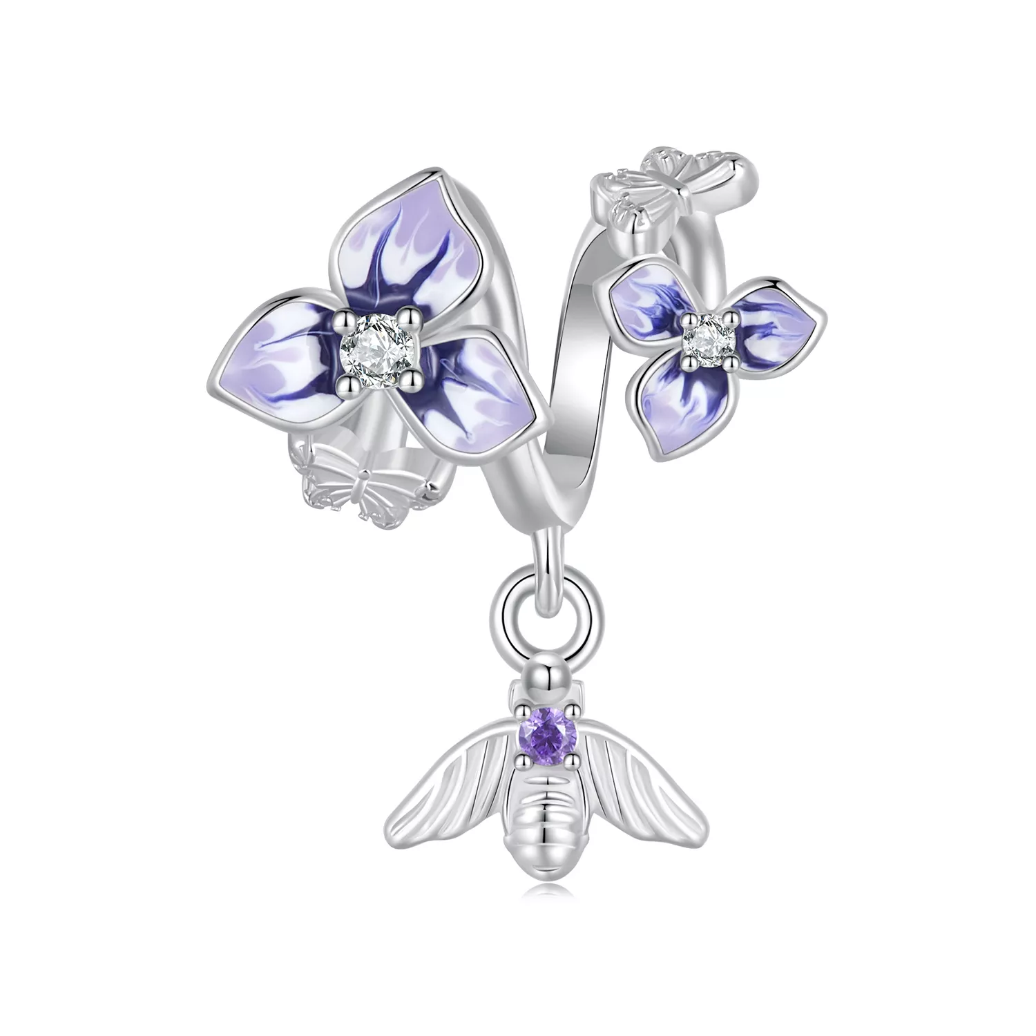 pendiente colgante estilo pandora con diseño de pensamiento scc2584