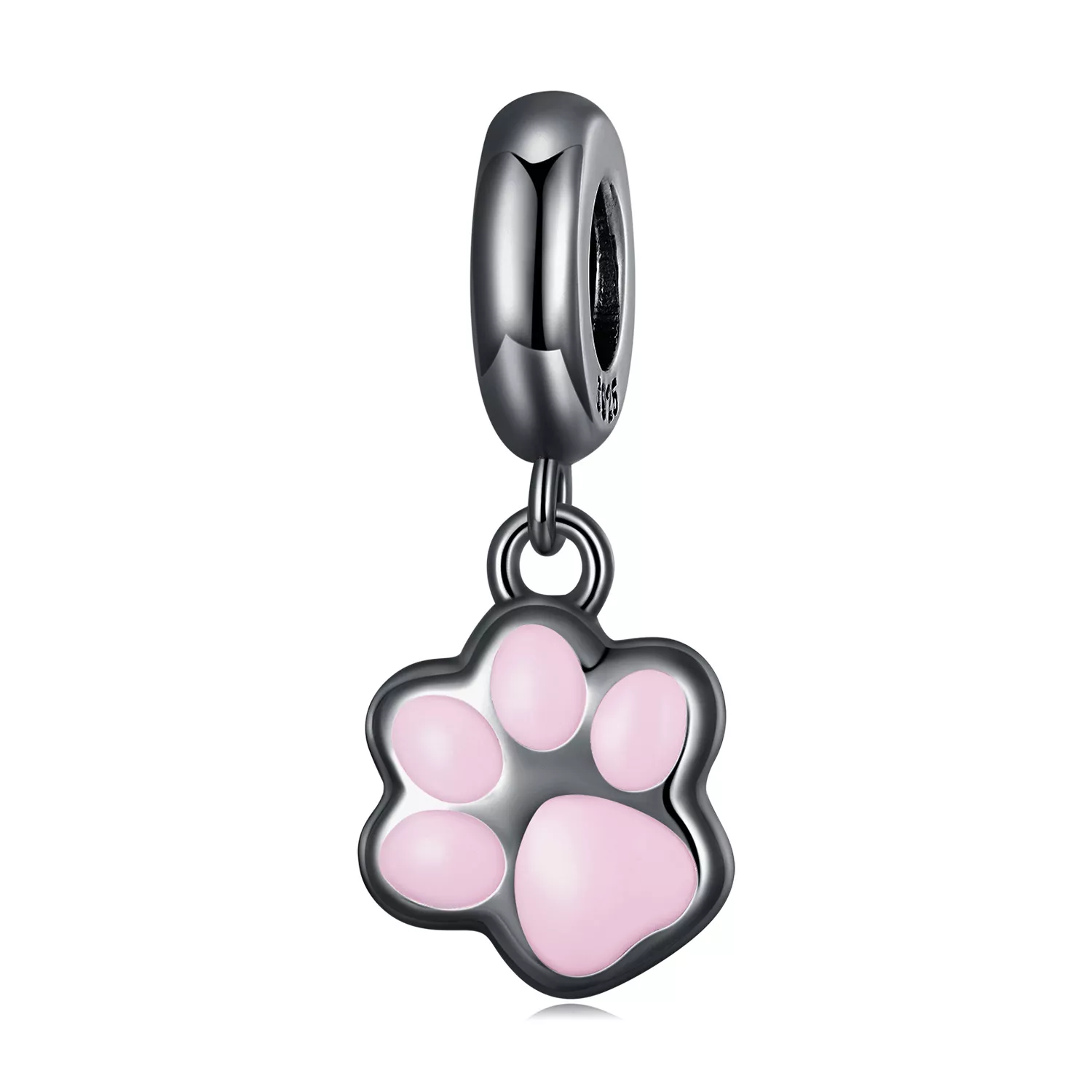 pendiente colgante estilo pandora en forma de garra de gato negro miniatura scc2476 d