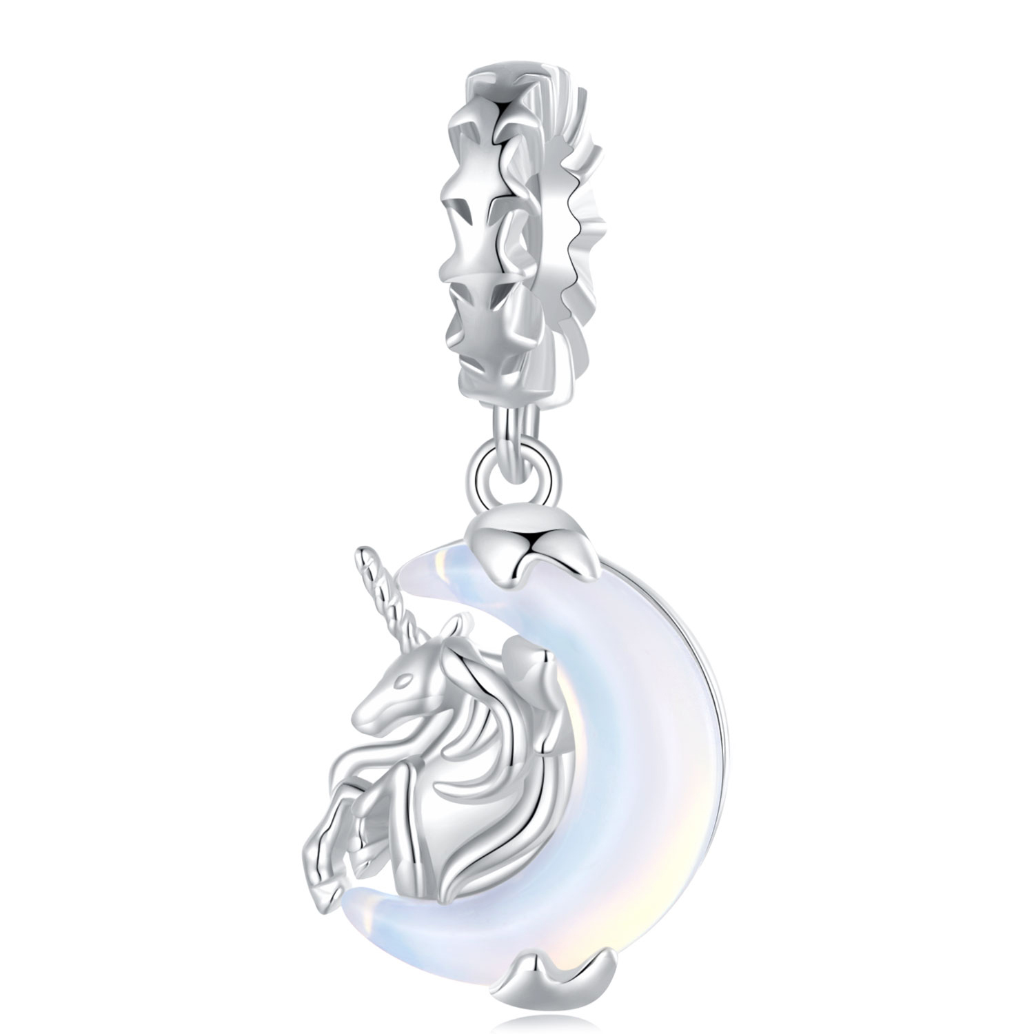 pendiente de unicornio lunar con estilo pandora bsc926