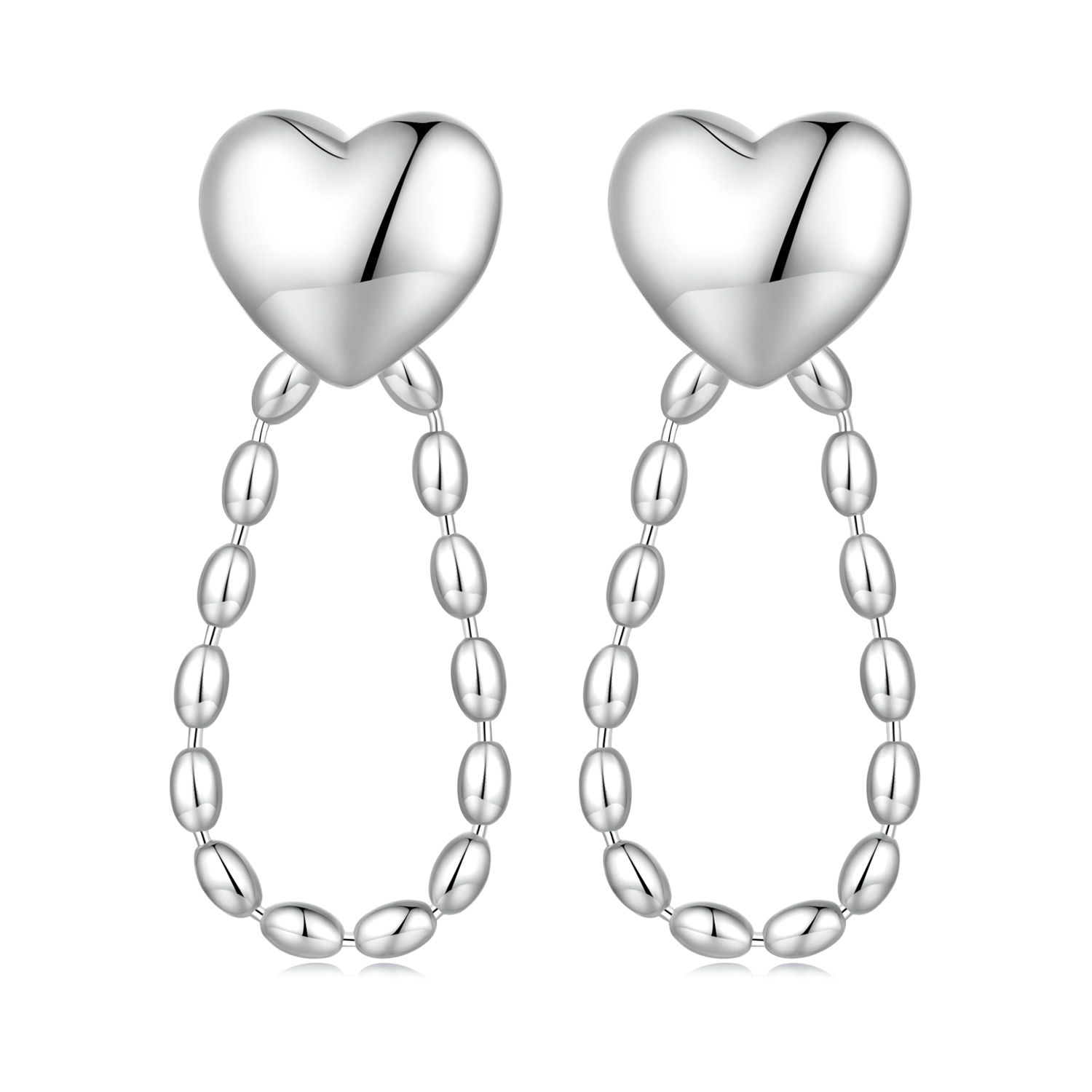 pendientes colgantes con borlas en forma de corazón estilo pandora bse825