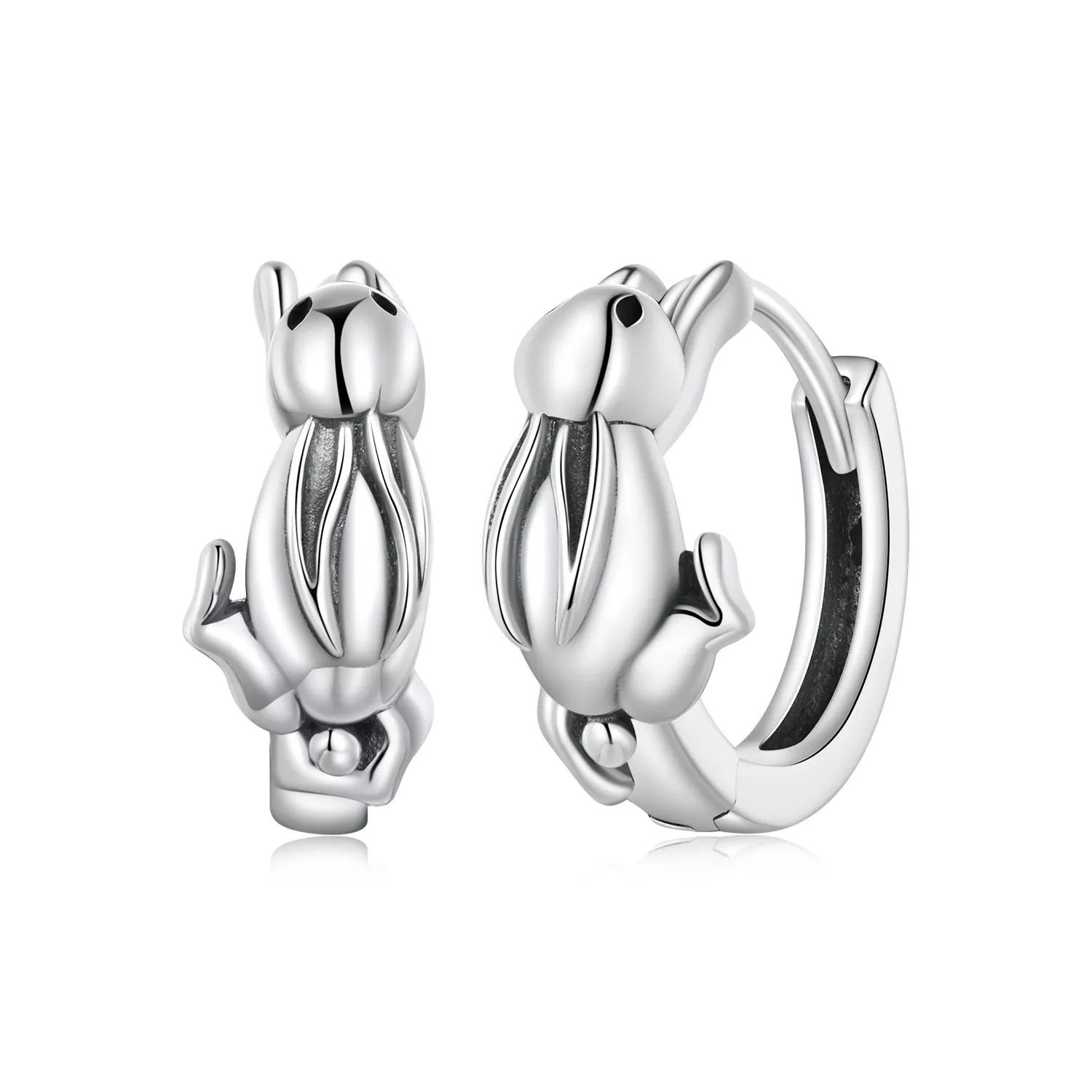 pendientes de aro con estilo pandora de conejo sce1616