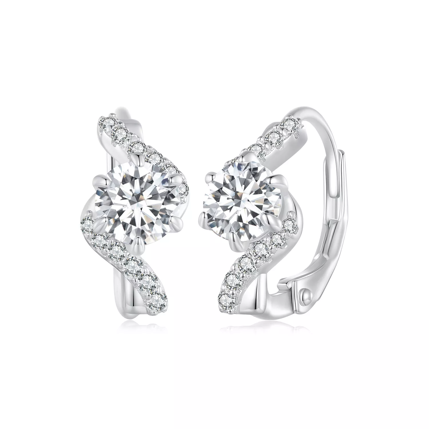 pendientes de aro con moissanita de estilo pandora de 50 puntos dos certificados mse036