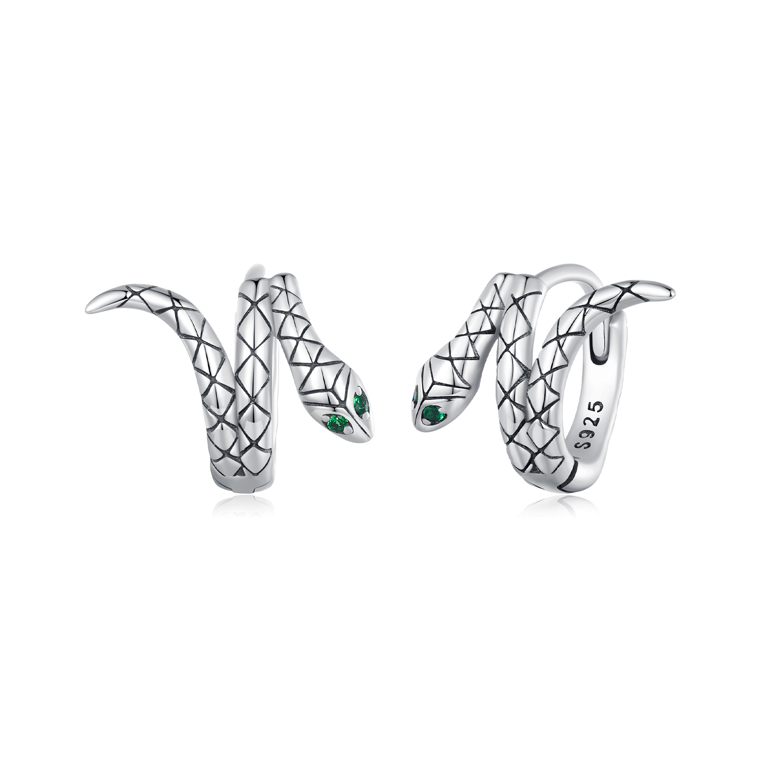 pendientes de aro de serpiente de estilo pandora bse883
