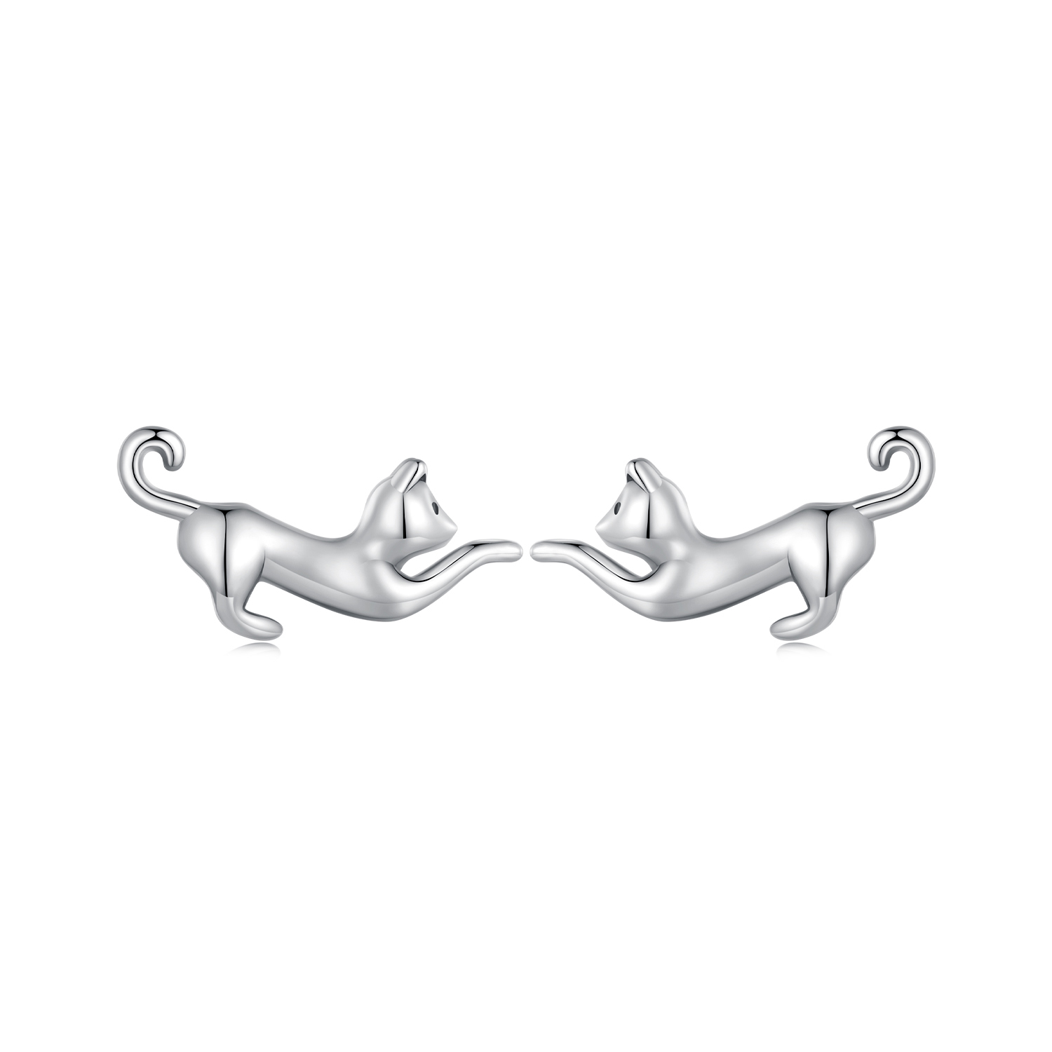 pendientes de botón con diseño estilo pandora de gatos sce1630