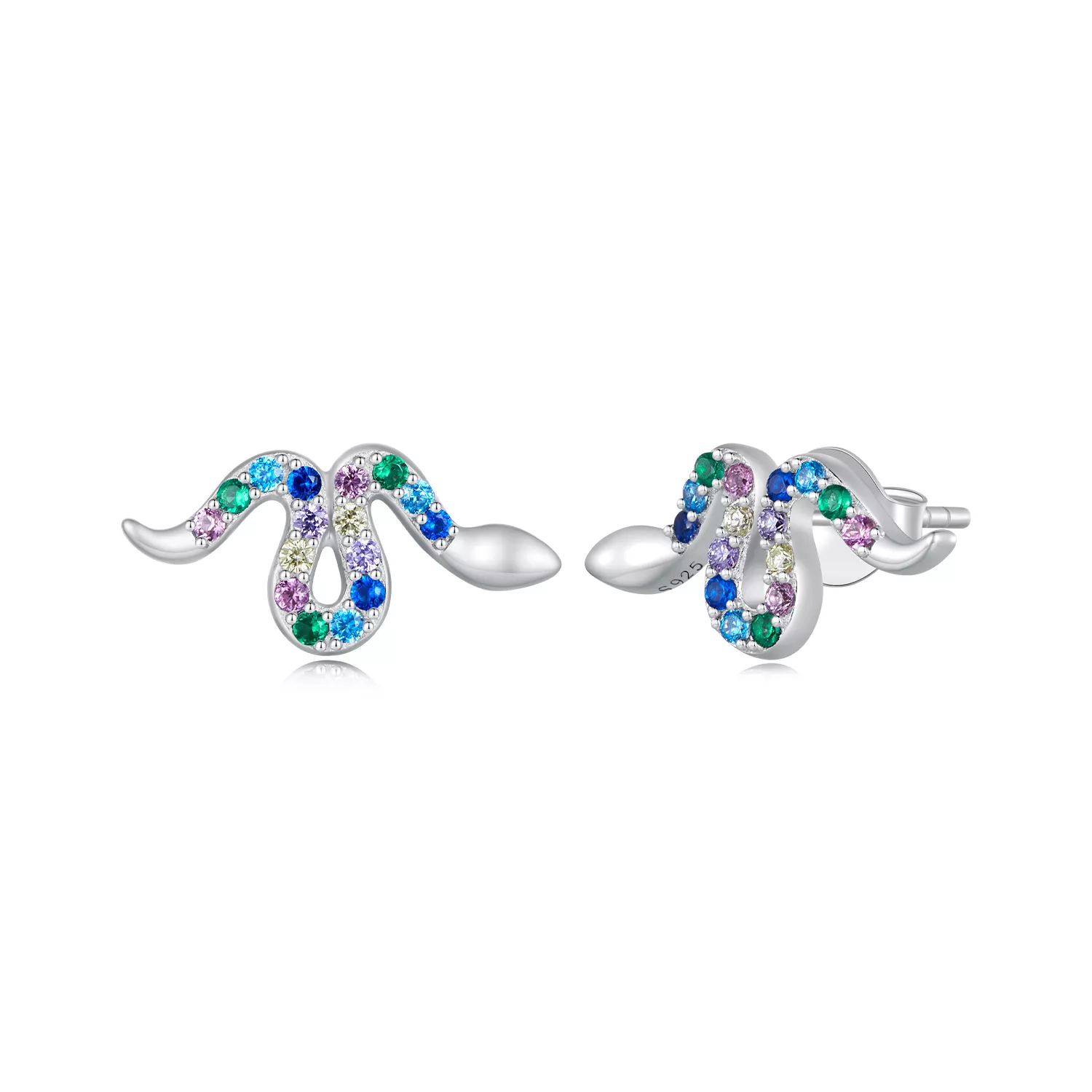pendientes de botón estilo pandora con serpientes coloridas sce1633