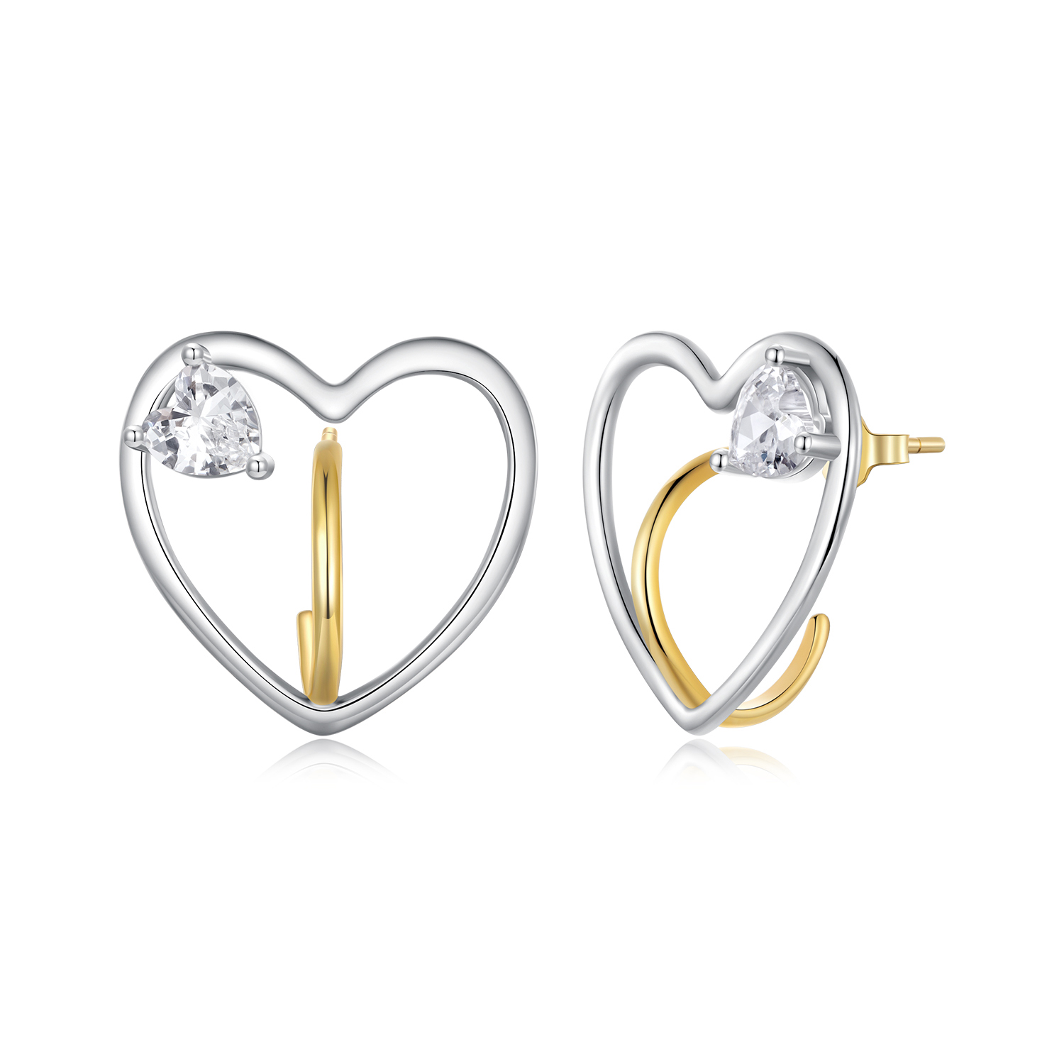 pendientes de botón estilo pandora love bse888