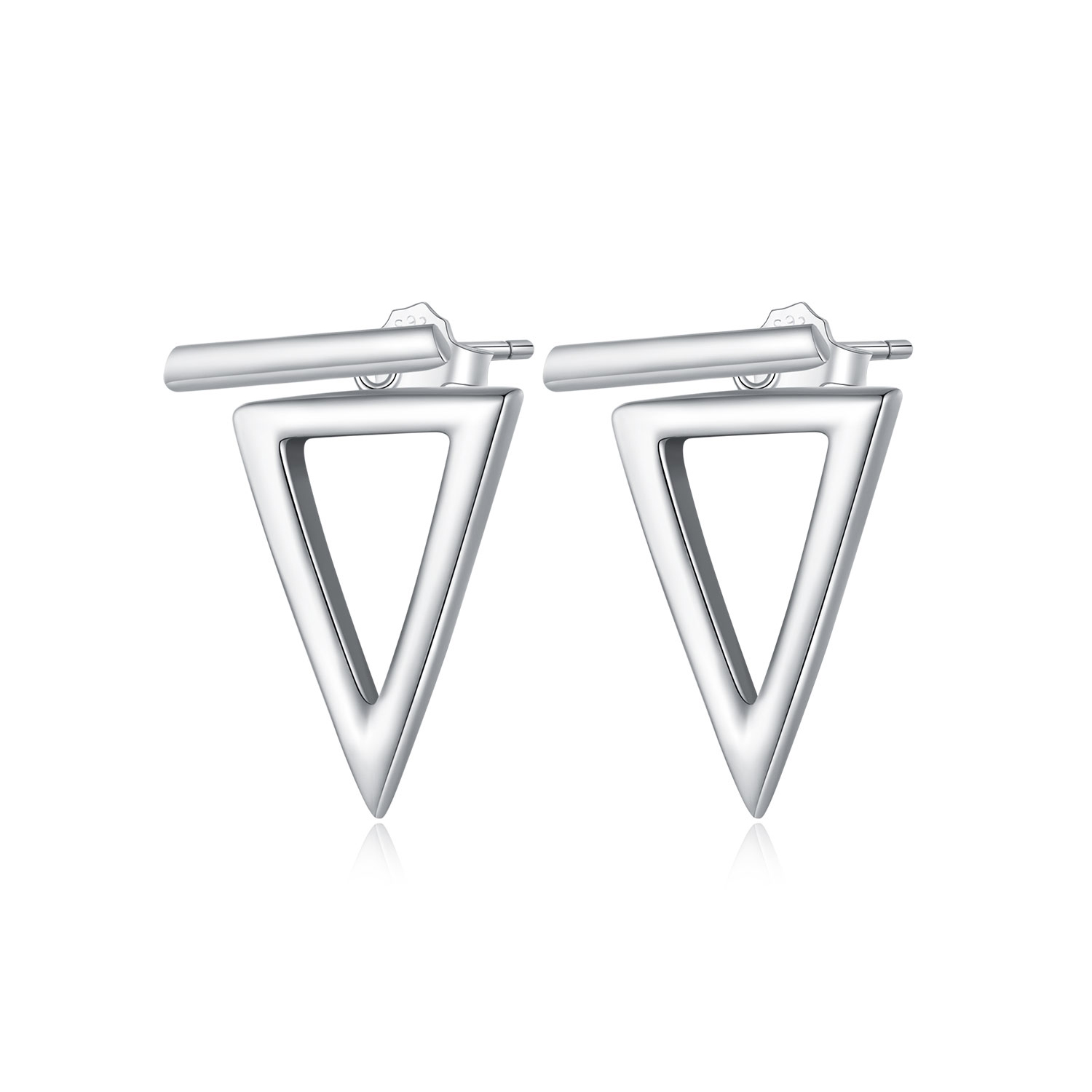 pendientes de estilo pandora con forma de triángulo bse900