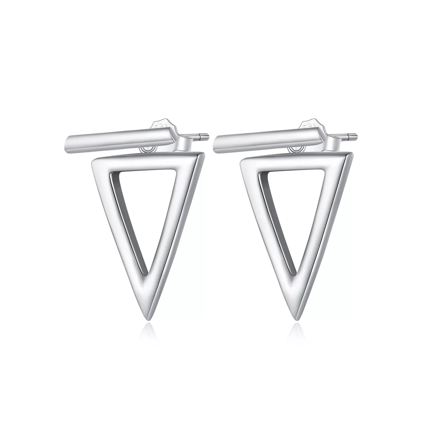 pendientes de estilo pandora con forma de triángulo bse900