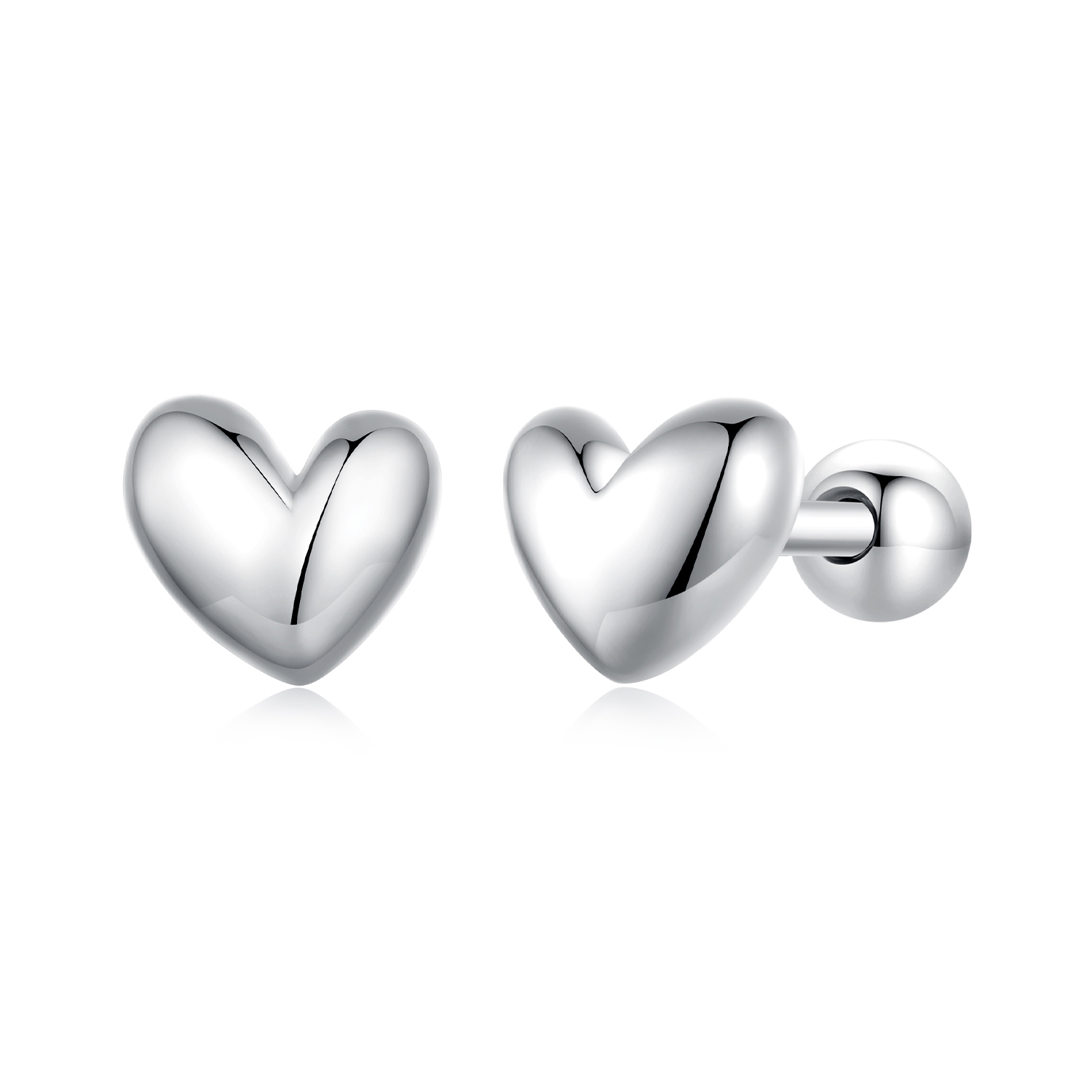 pendientes de estilo pandora en forma de corazón bse886
