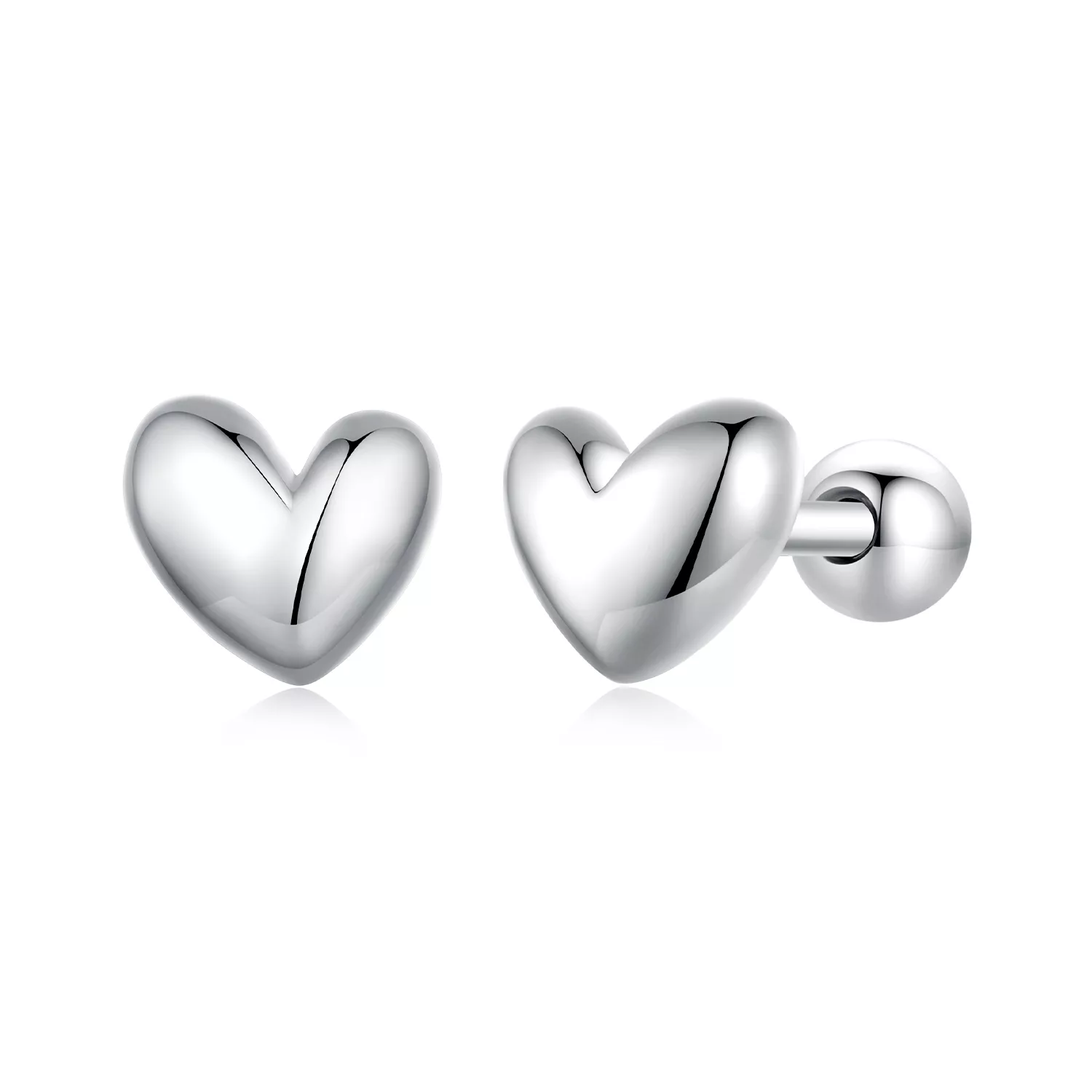 pendientes de estilo pandora en forma de corazón bse886