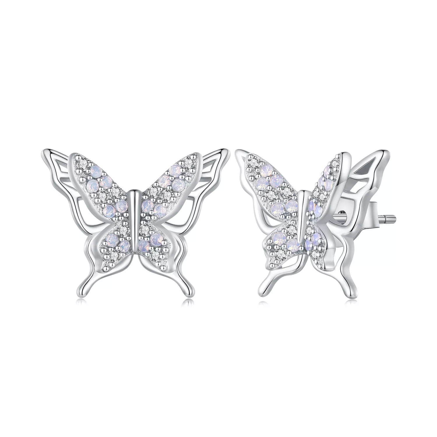 pendientes de mariposa de estilo pandora bse910