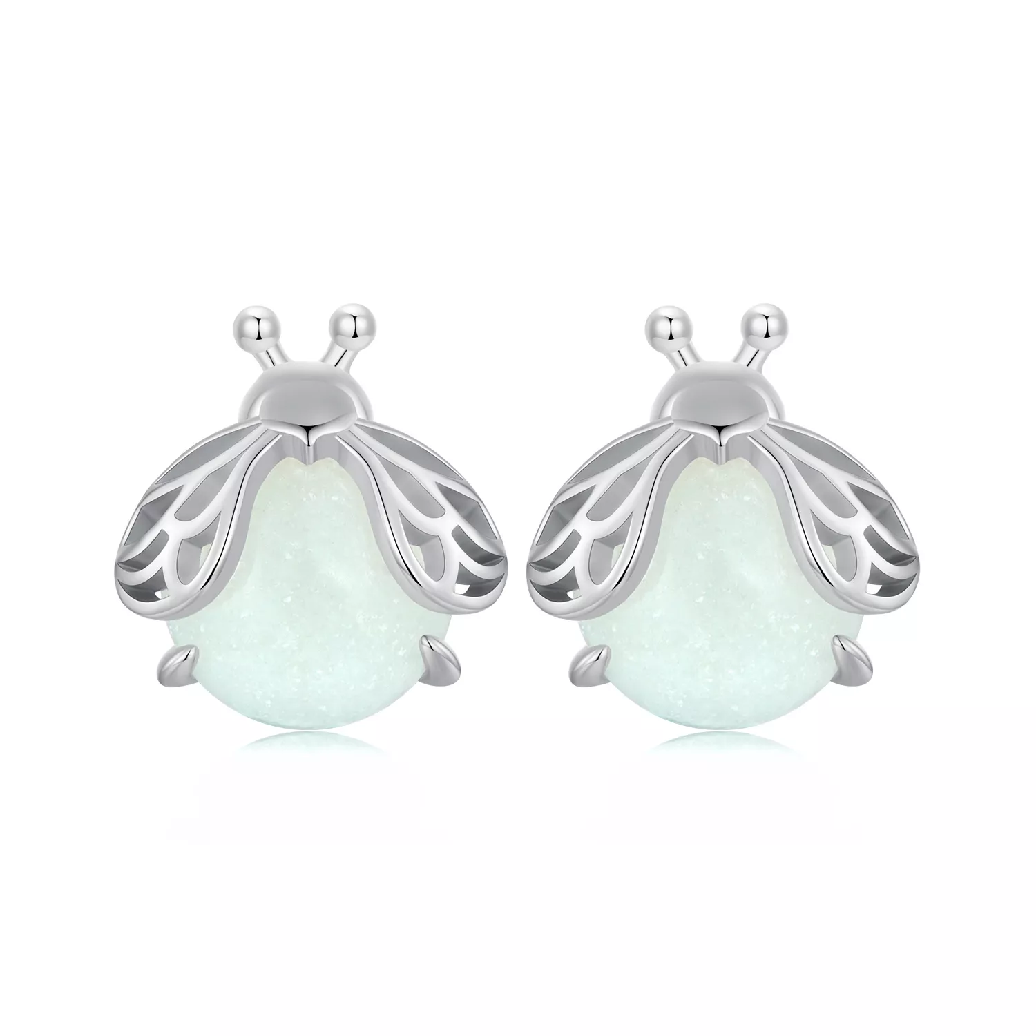 pendientes de tachuelas luminosos al estilo de pandora con luciérnagas sce1647