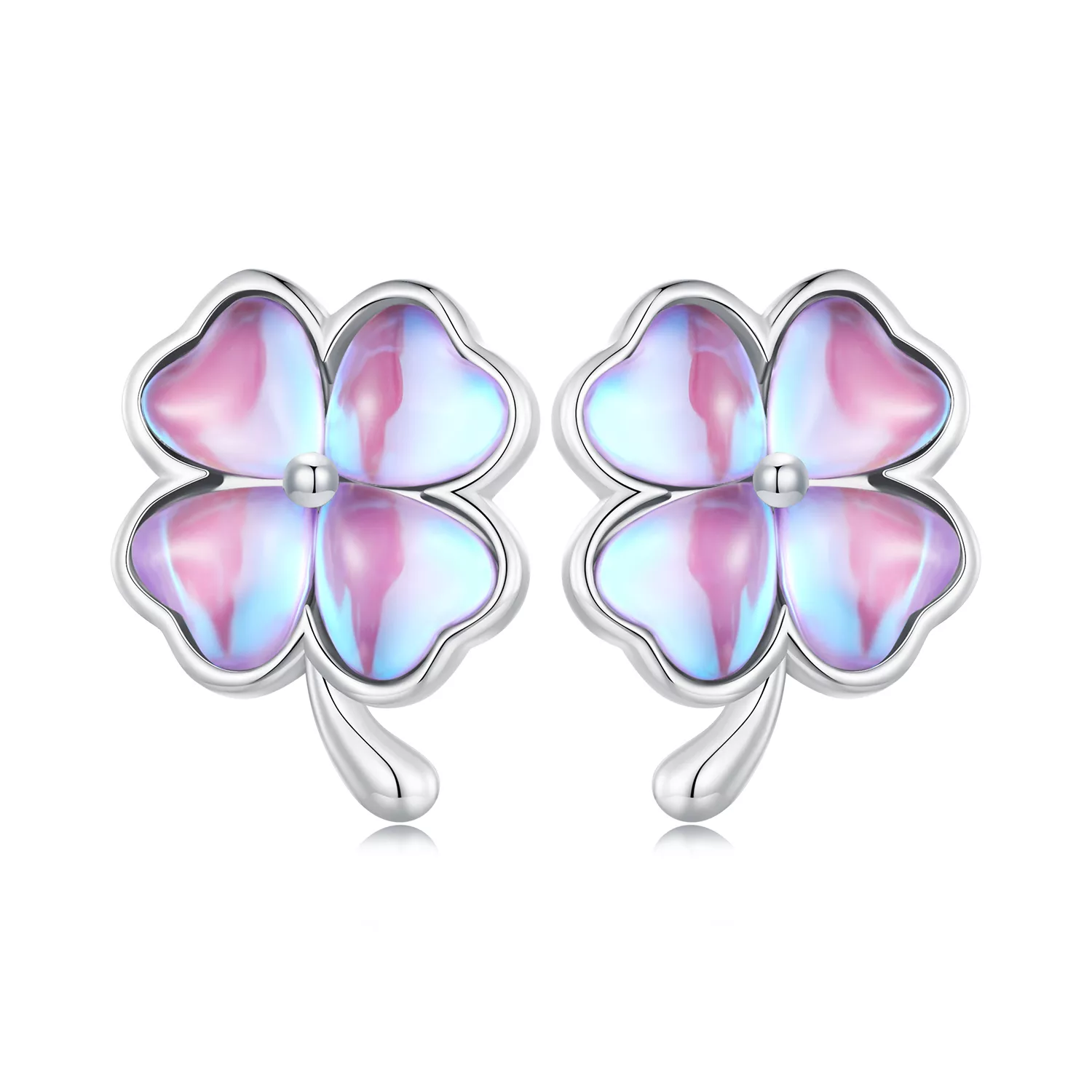 pendientes de trébol de cuatro hojas estilo pandora bse914