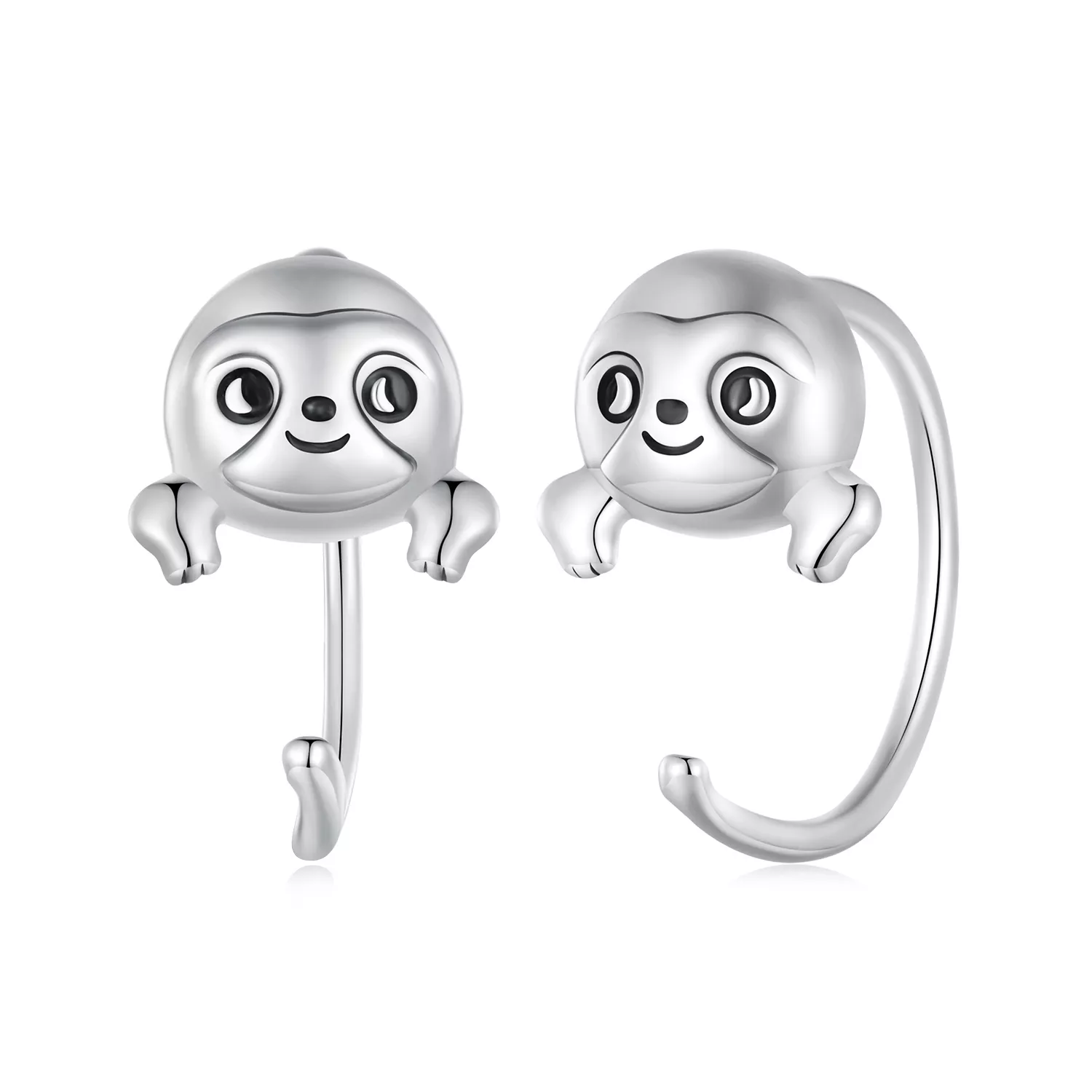 pendientes de tuerca con diseño de perezoso al estilo pandora sce1651