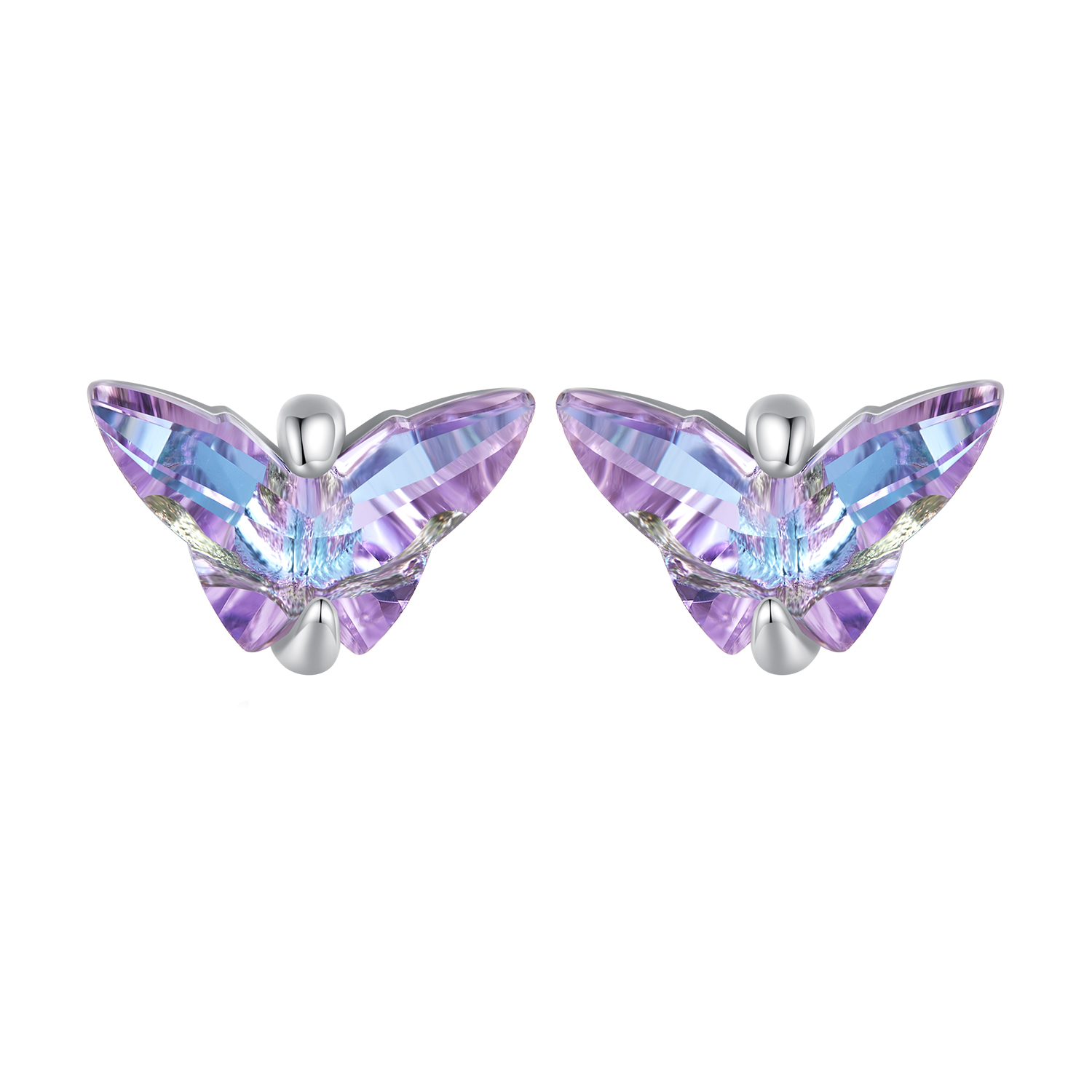 pendientes de tuerca con hilos de mariposa al estilo pandora bse797