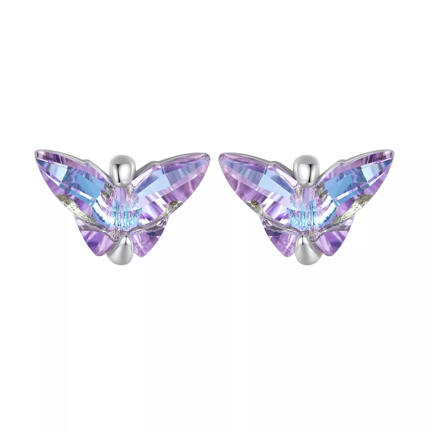 pendientes de tuerca con hilos de mariposa al estilo pandora bse797