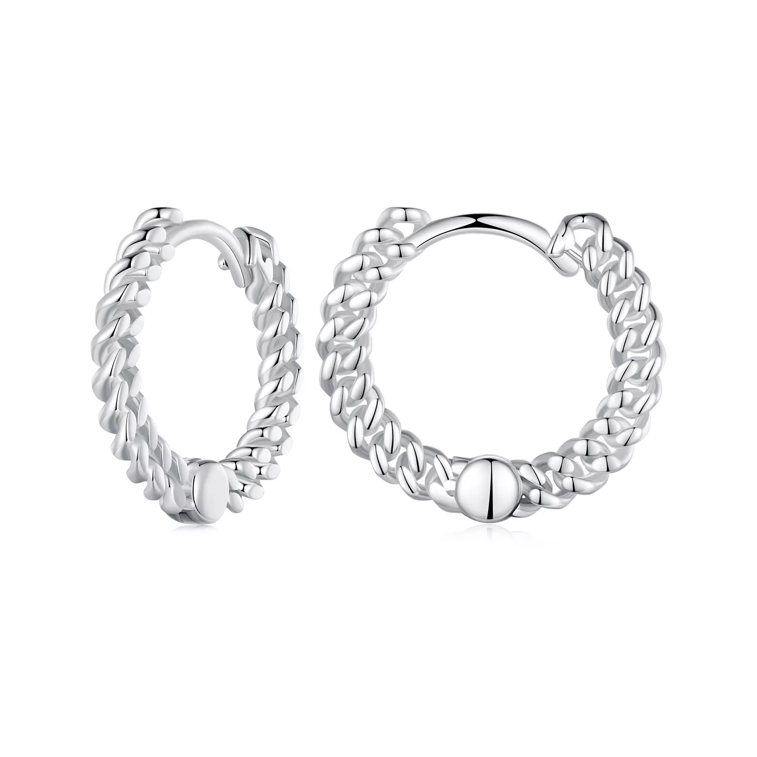 pendientes estilo pandora con cadena y aro bse906