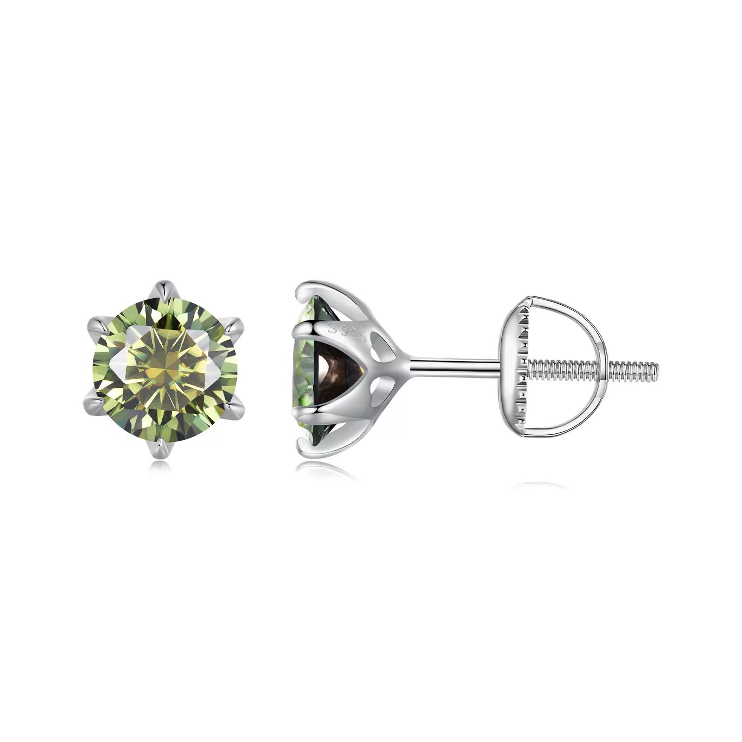 pendientes estilo pandora con esmeraldas sintéticas moissanite mse025 lgn