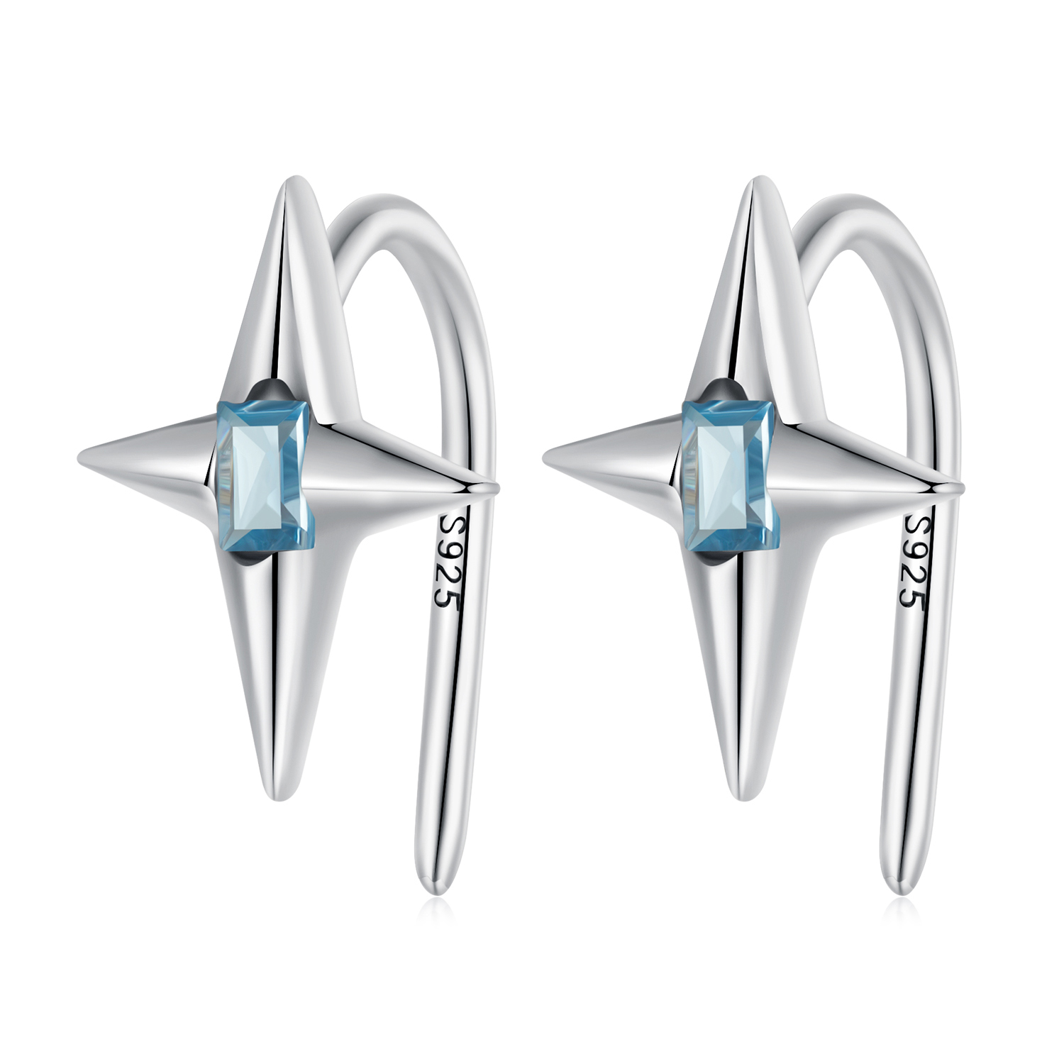 pendientes estilo pandora con estrellas brillantes bse915