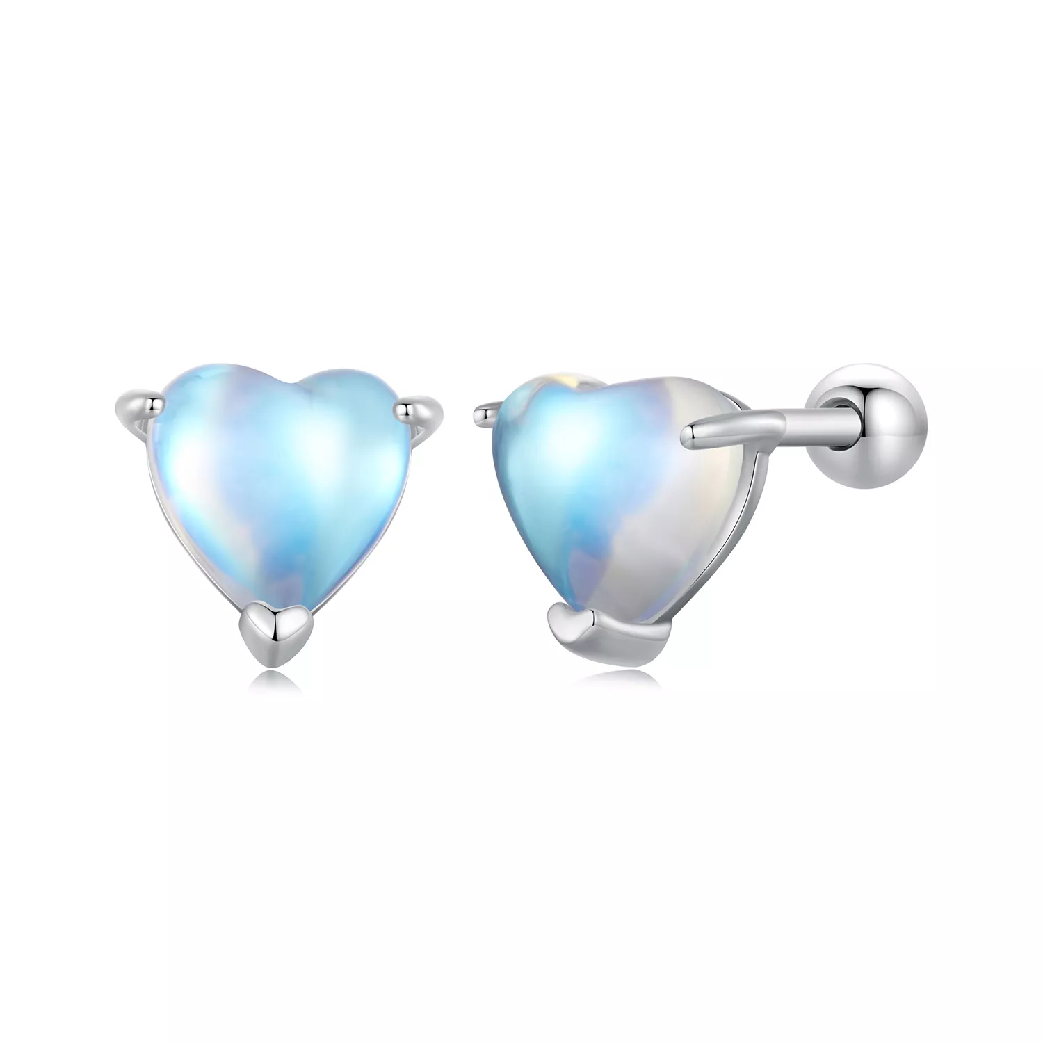 pendientes estilo pandora con piedra lunar sce1629