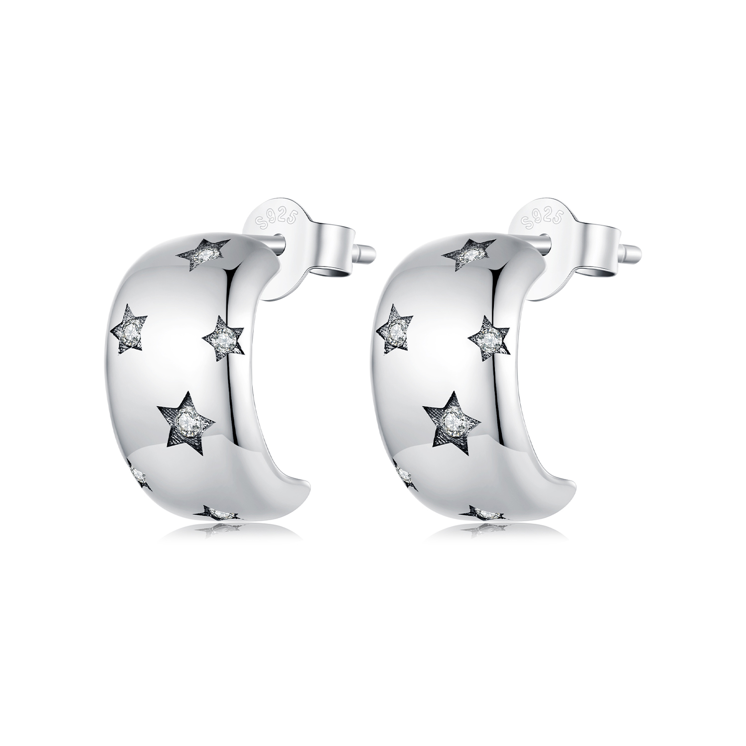 pendientes estilo pandora flash star studs bse884