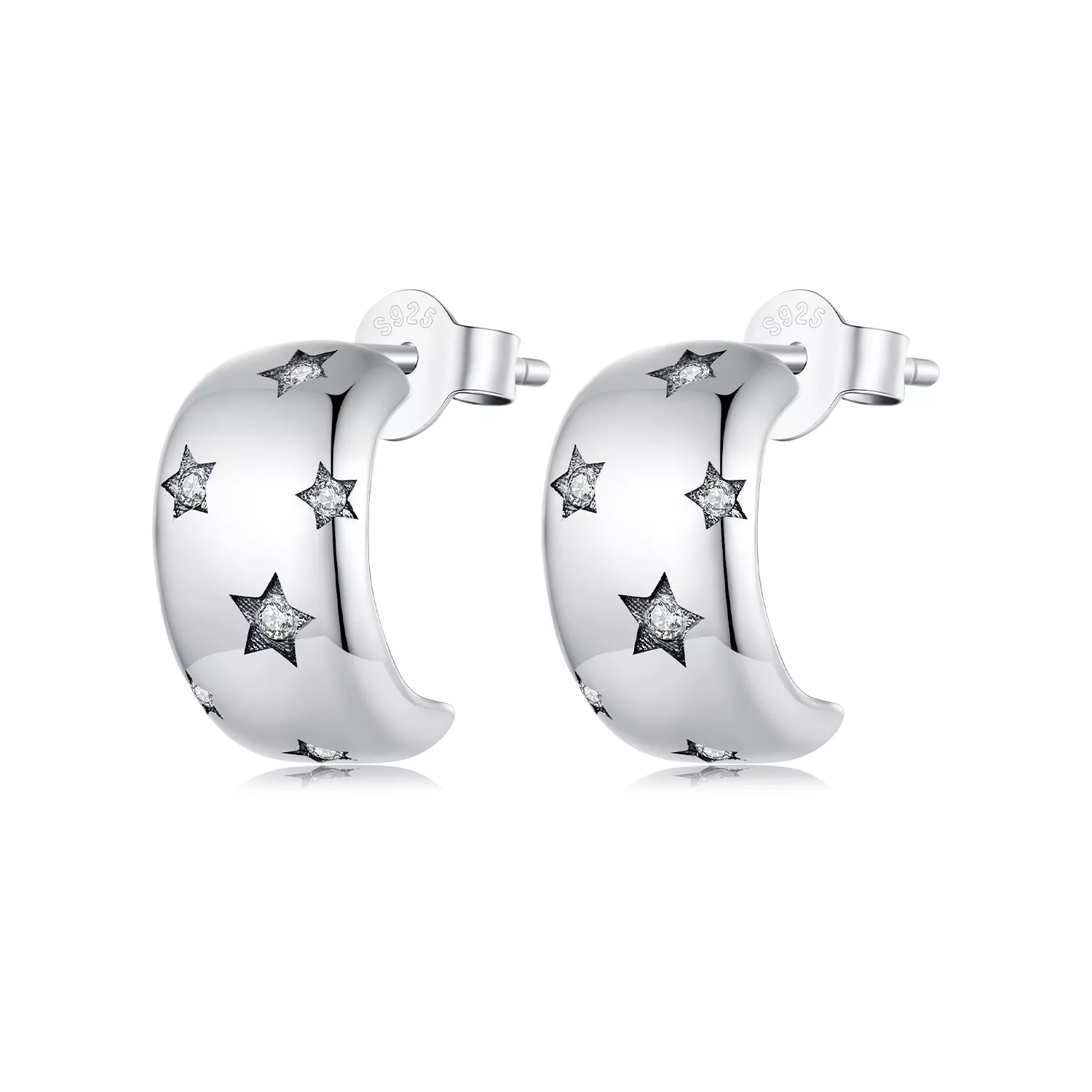 pendientes estilo pandora flash star studs bse884