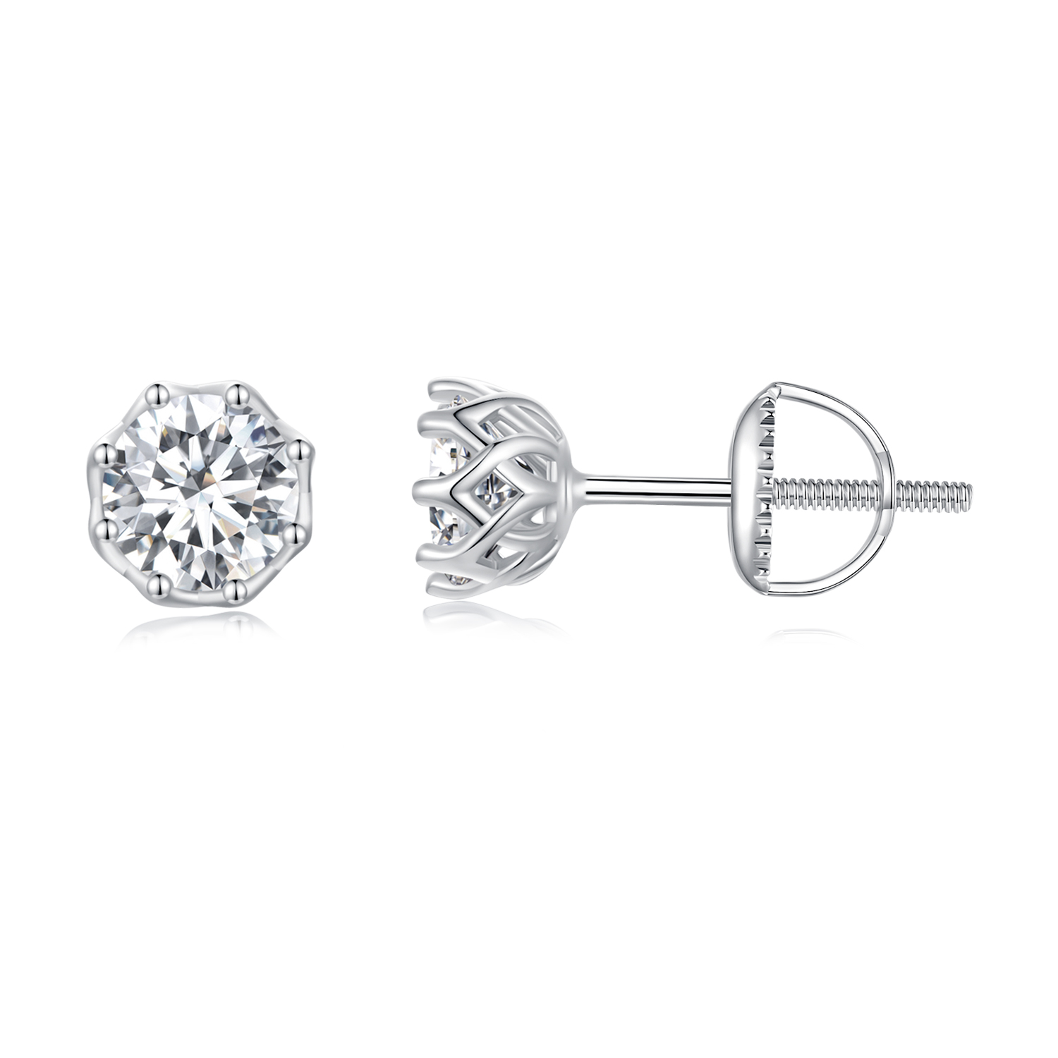 pendientes exquisitos de moissanita estilo pandora dos certificados mse016 s