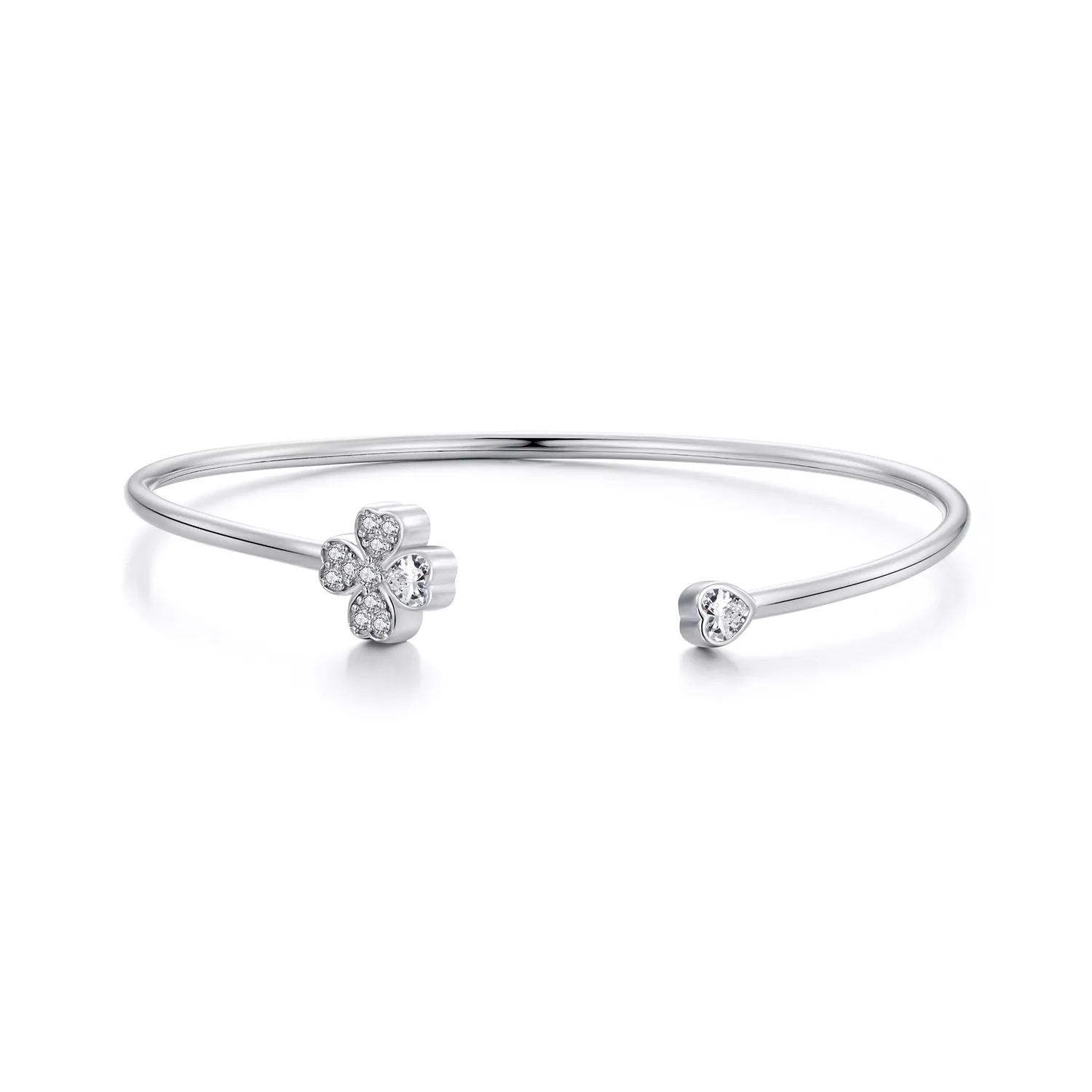 pulsera abierta de trébol de cuatro hojas estilo pandora bsb134