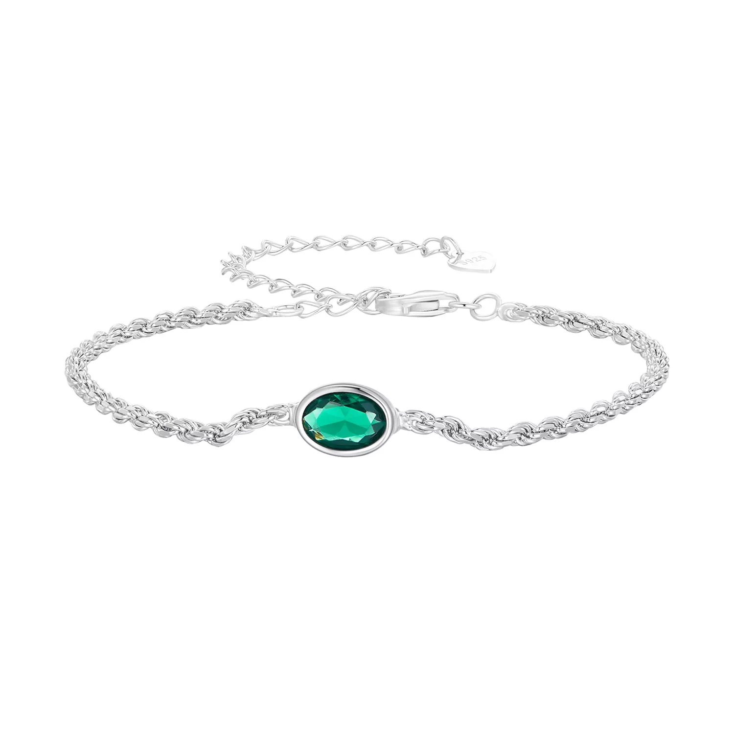 pulsera chopard de zirconia verde de estilo pandora de lujo ligero bsb116
