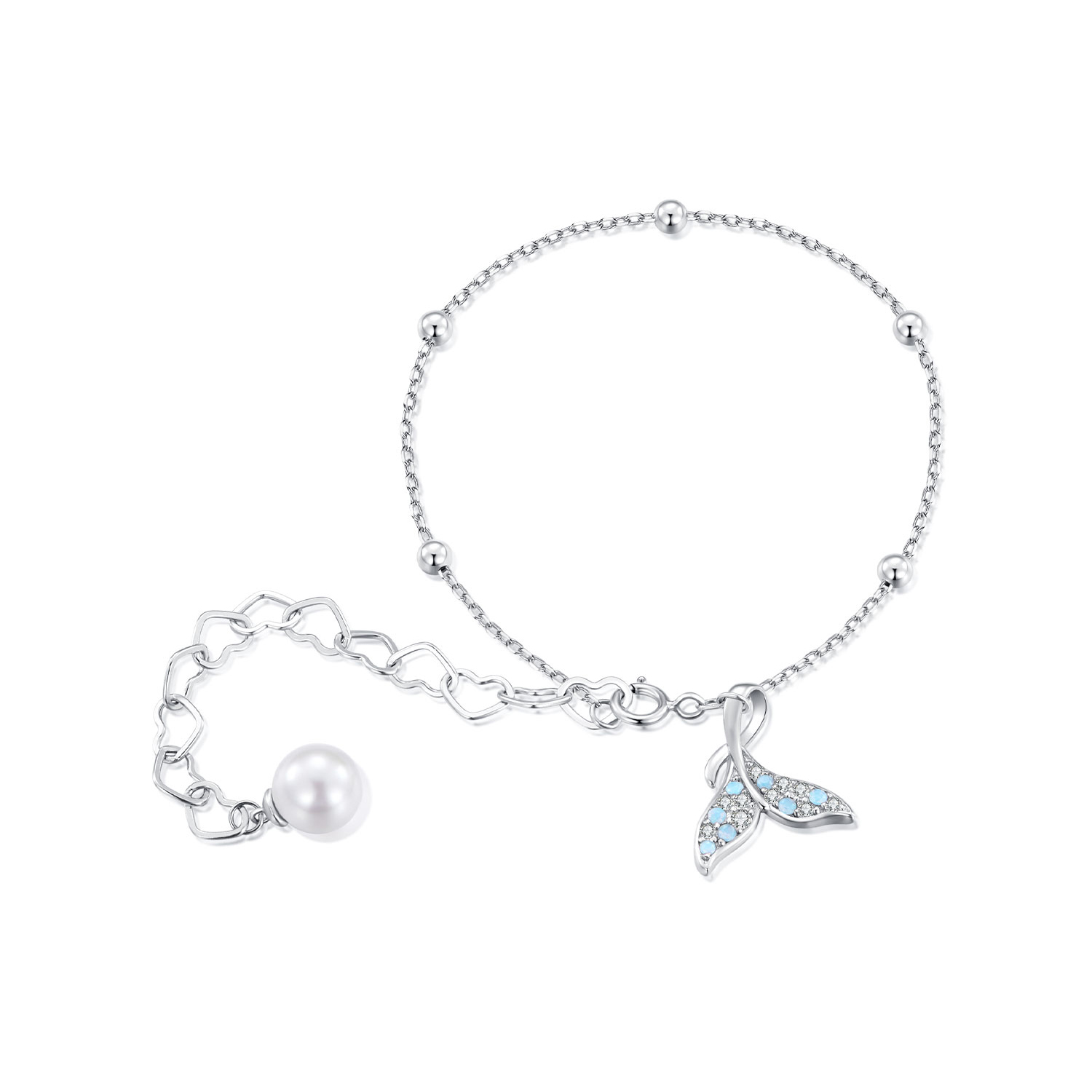 pulsera de cadena con cuentas de conchas en estilo pandora scb257