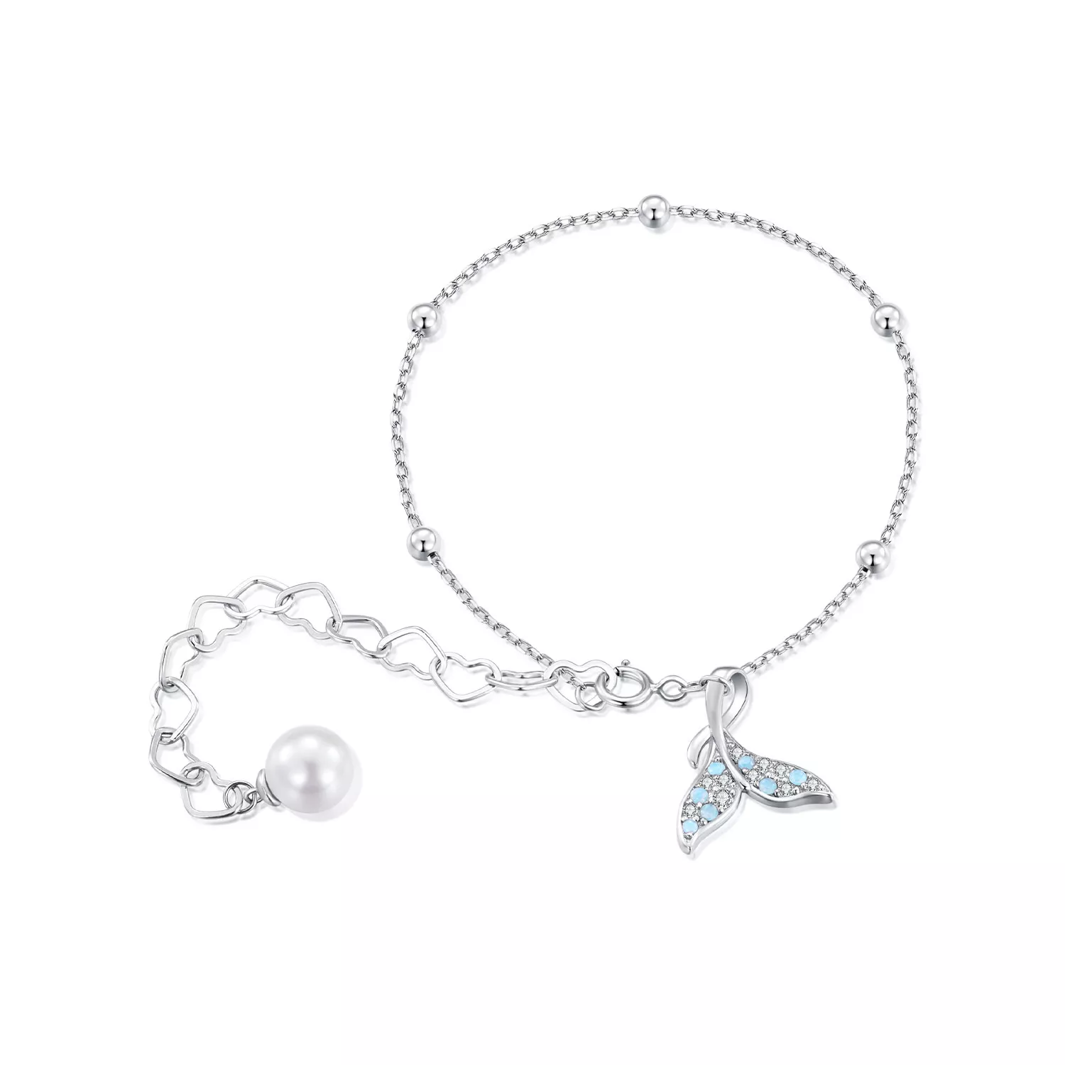 pulsera de cadena con cuentas de conchas en estilo pandora scb257