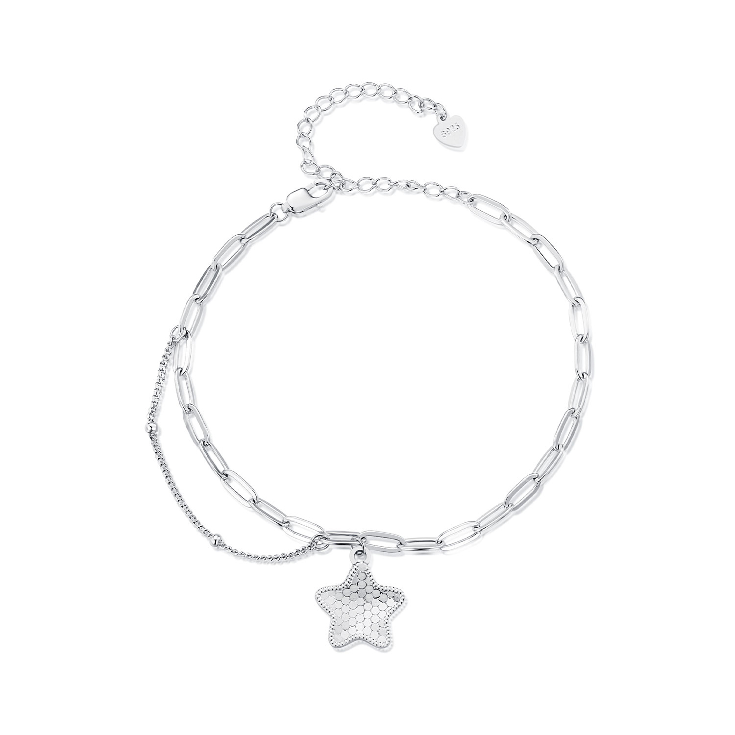 pulsera de cadena con estrella brillante estilo pandora bsb137