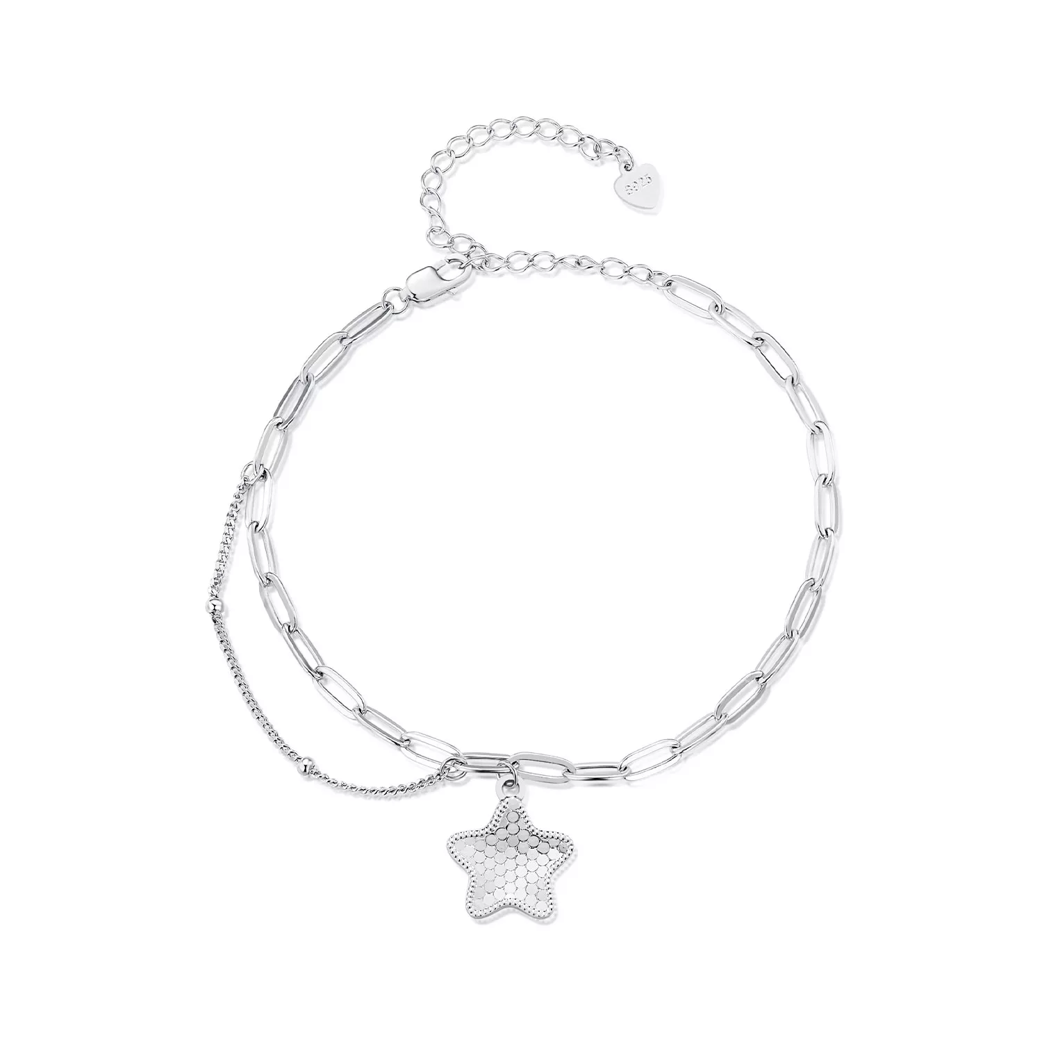 pulsera de cadena con estrella brillante estilo pandora bsb137