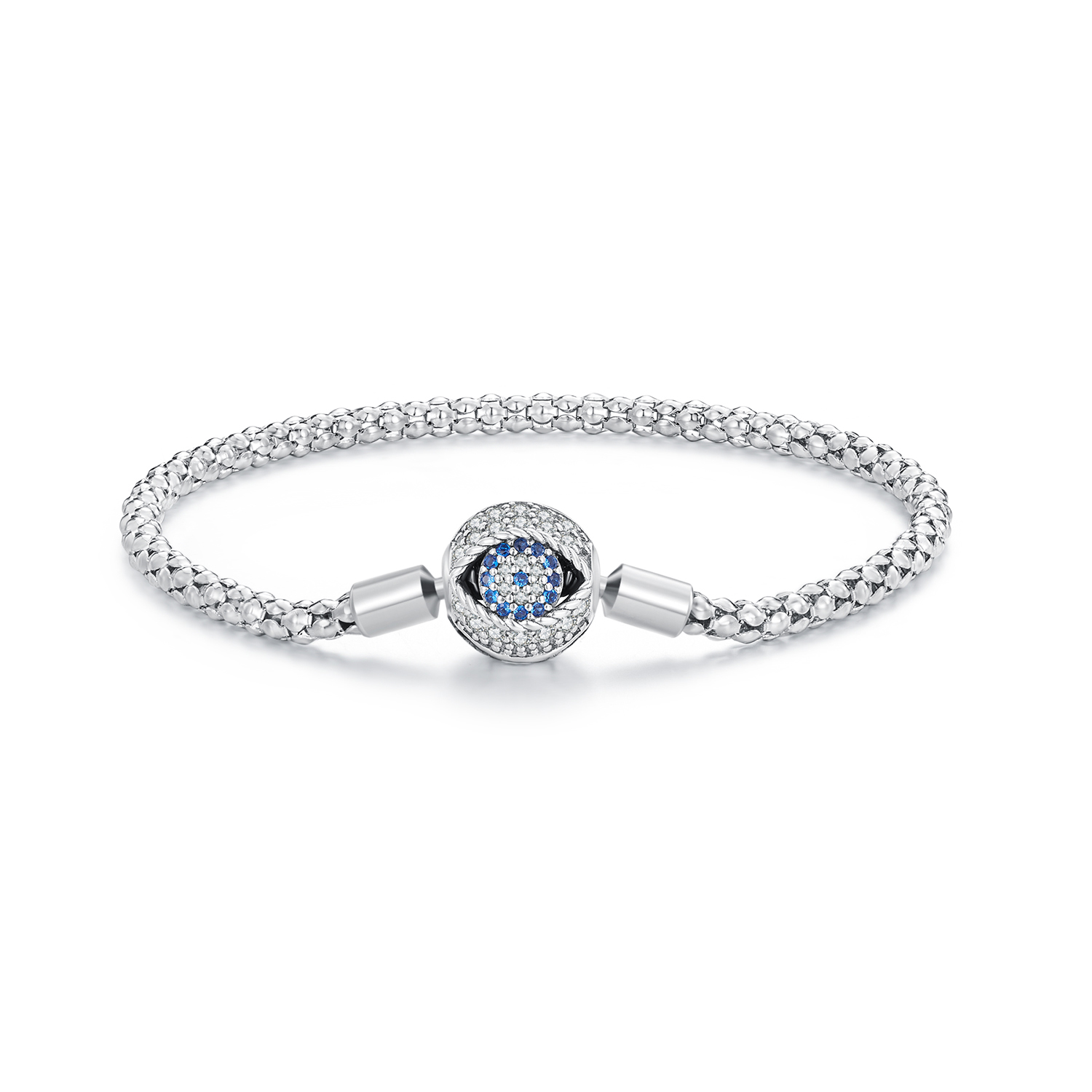 pulsera de cadena con pequeña bombilla de estilo pandora con ojo del diablo bsb141