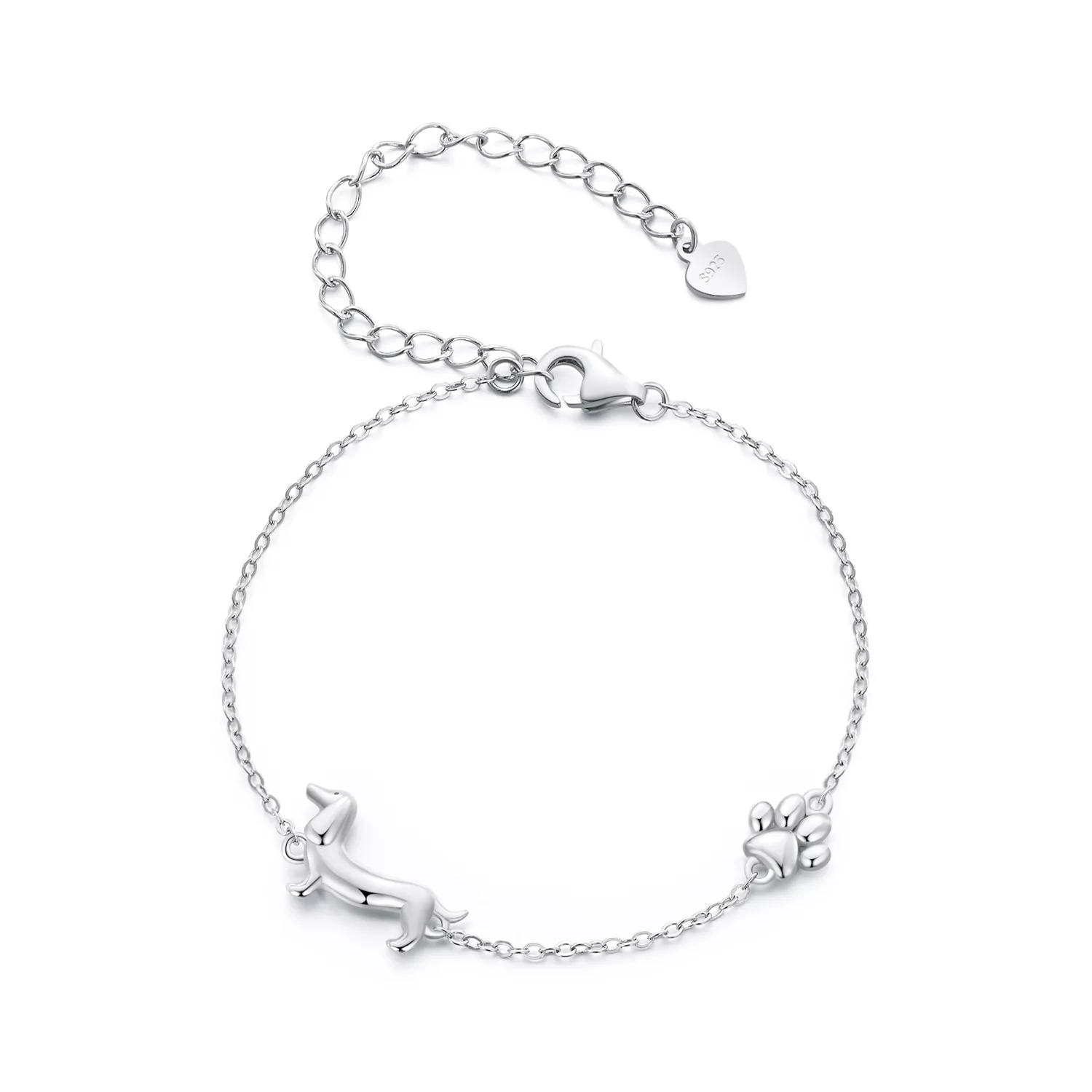 pulsera de cadena estilo pandora con dachshund scb262