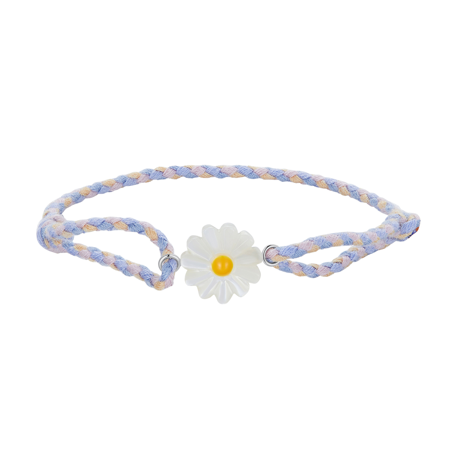 pulsera de cordón estilo pandora con margarita scb250