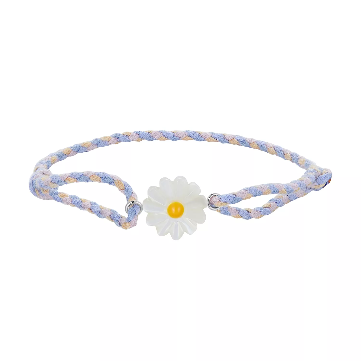 pulsera de cordón estilo pandora con margarita scb250