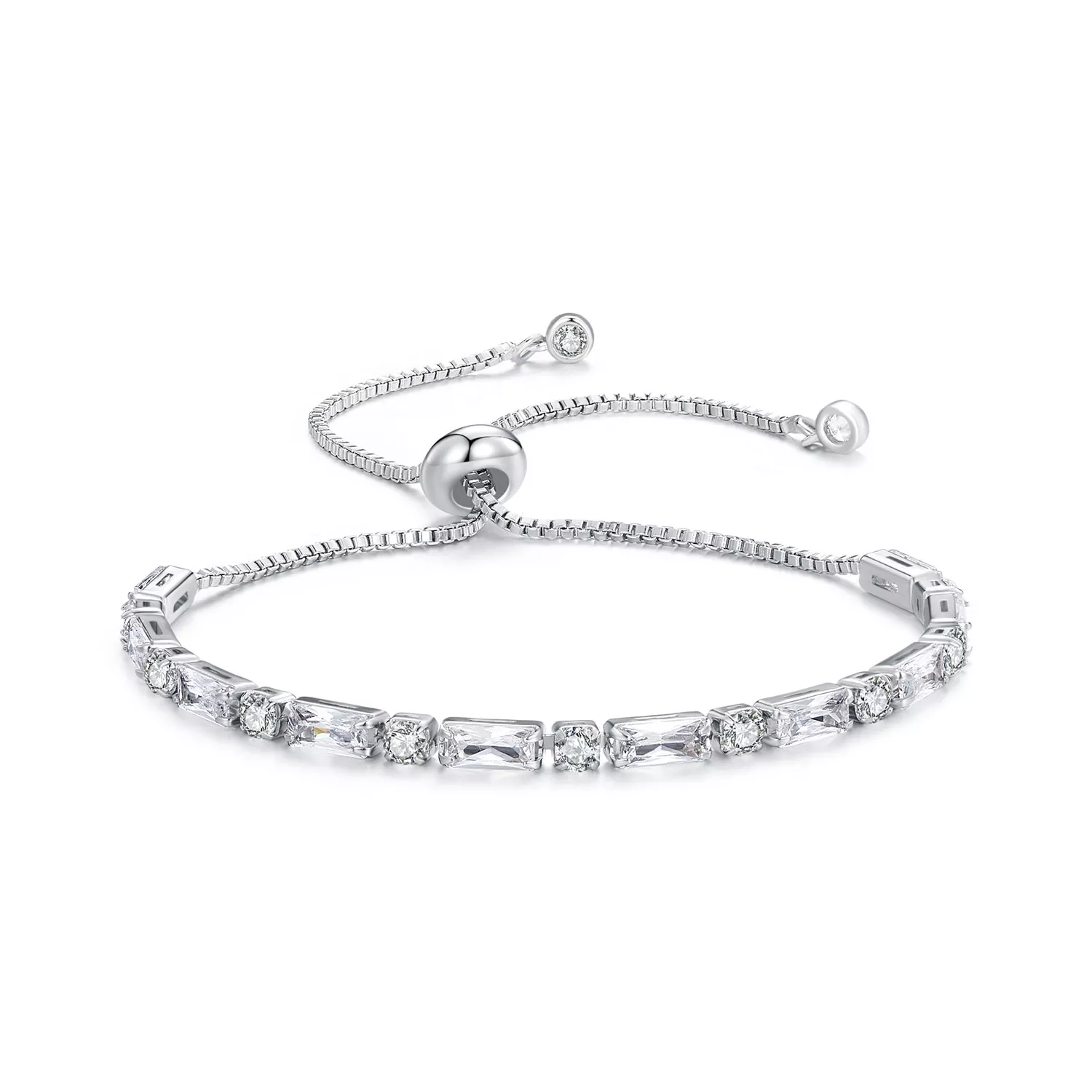 pulsera deslizante de estilo pandora con circonitas brillantes yib062