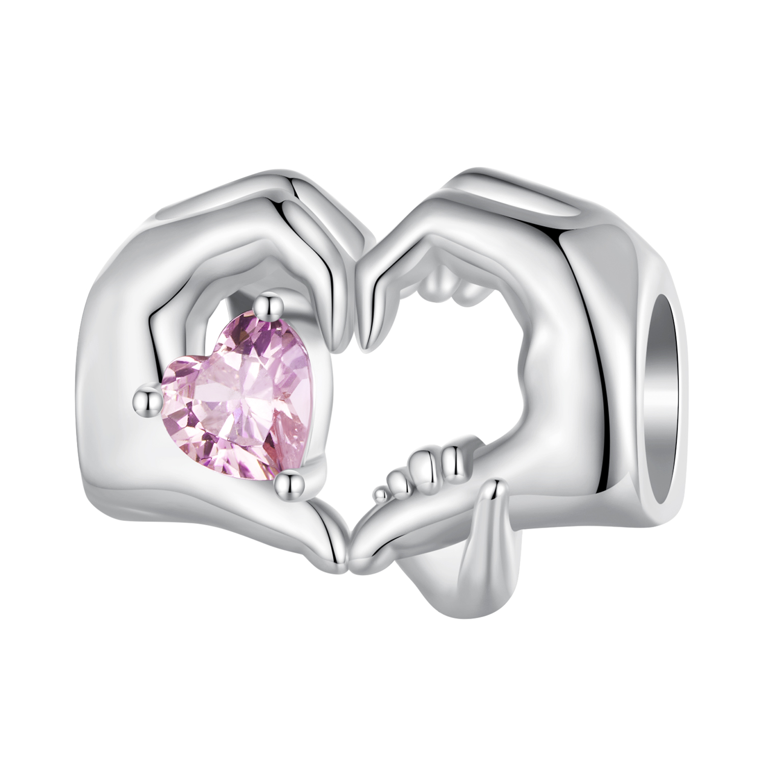 pulsera estilo pandora con charm de corazón y gesto bsc829