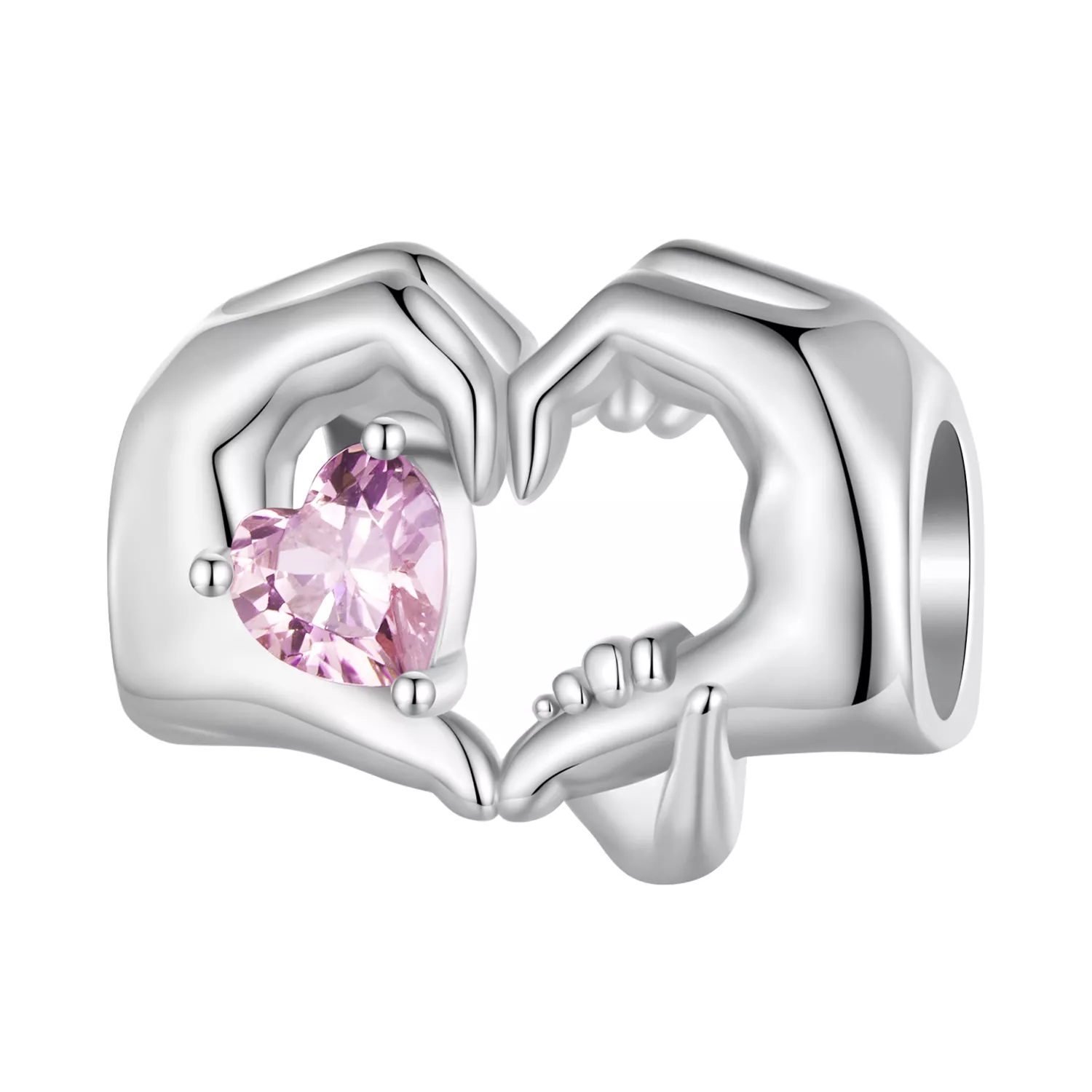 pulsera estilo pandora con charm de corazón y gesto bsc829