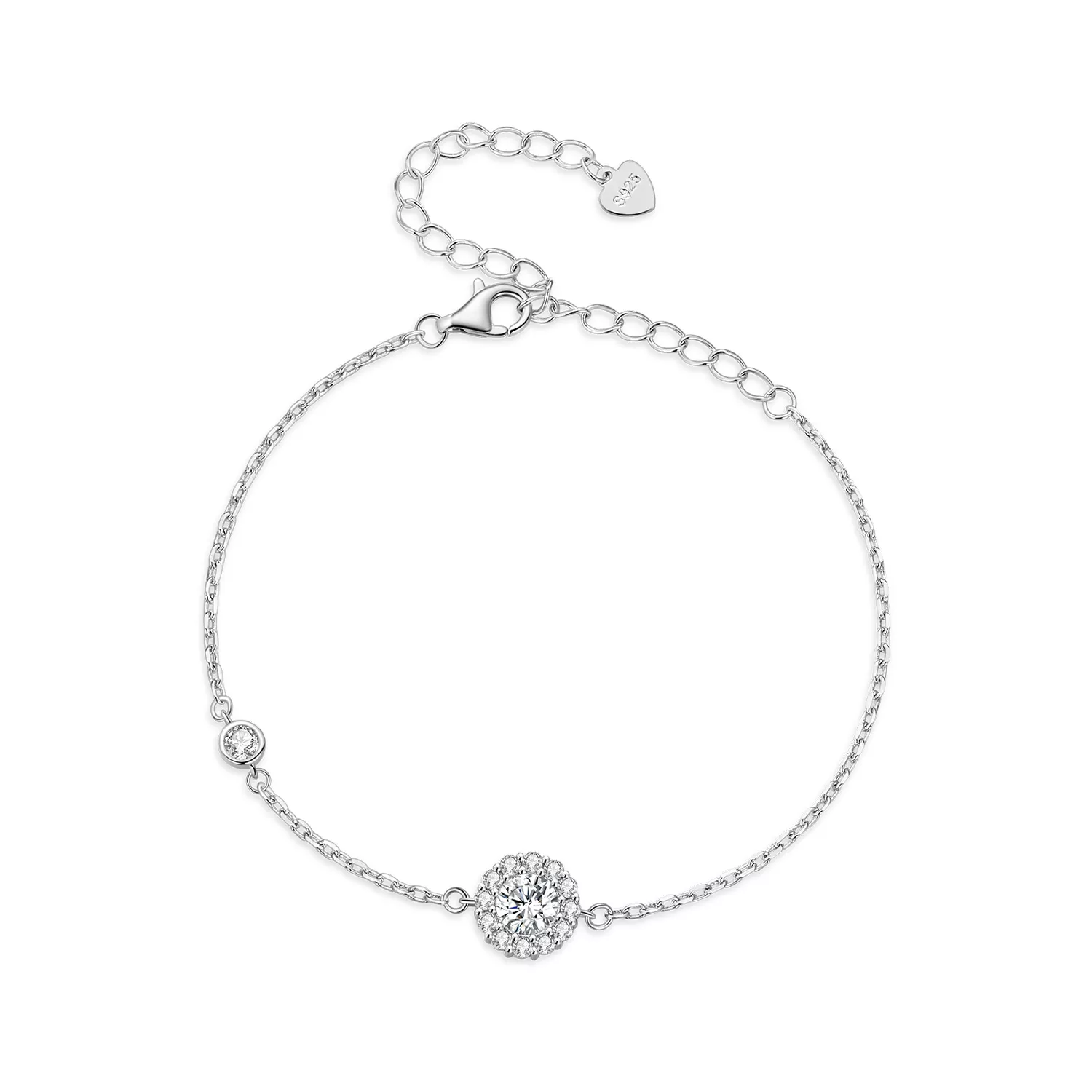 pulsera simple de estilo pandora con un quilate un certificado msb007
