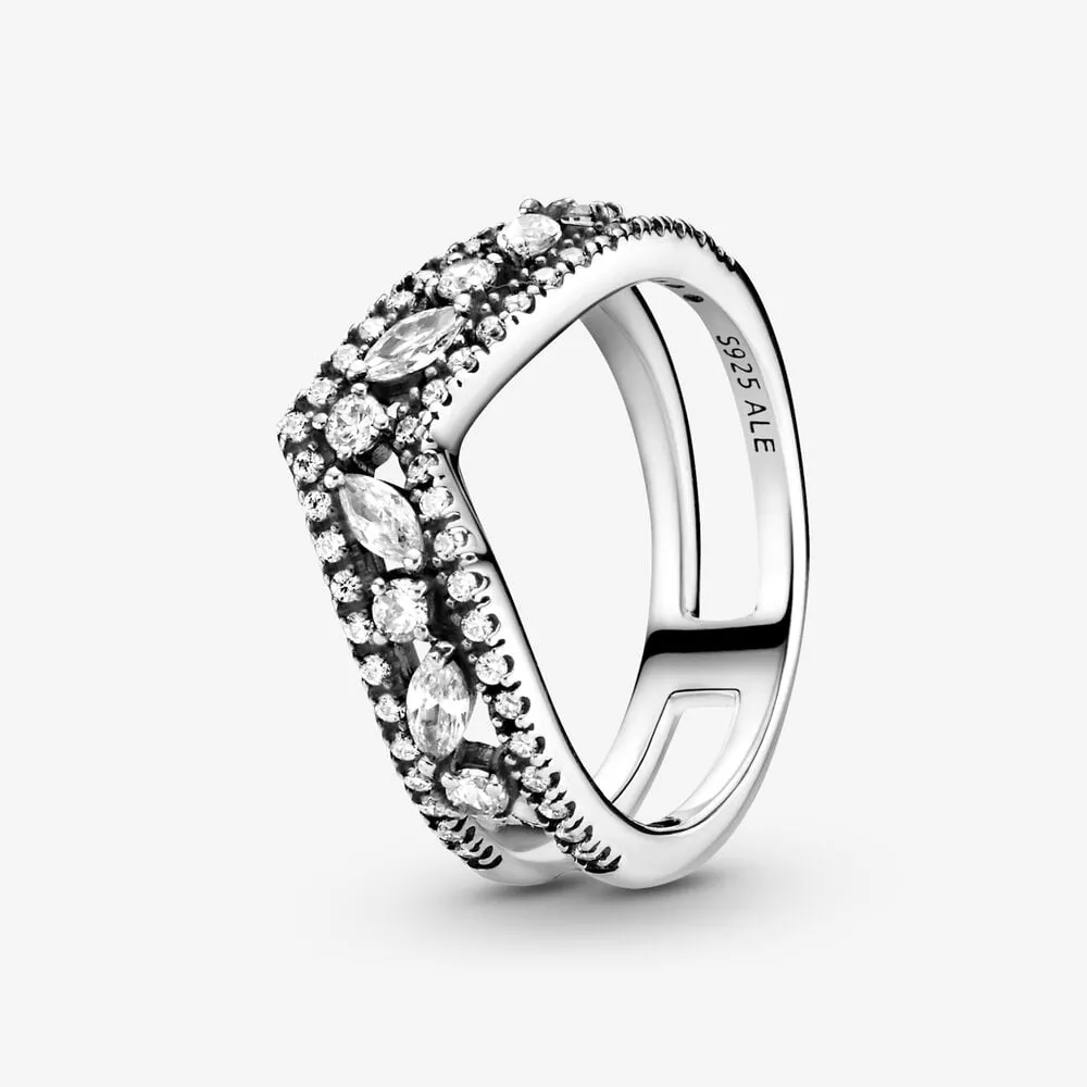 anillo de doble espoleta con marquesa brillante de pandora 199095c01