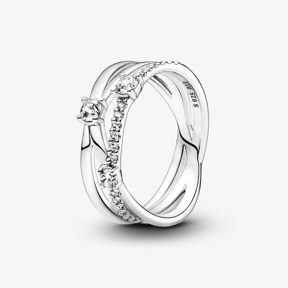 anillo de triple banda brillante de pandora 199400c01