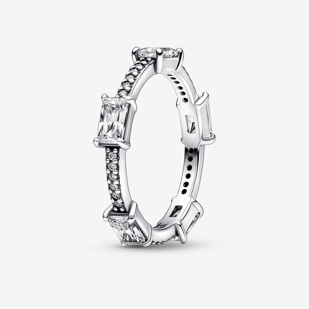 anillo pandora con barras rectangulares y pavé brillante 192397c01