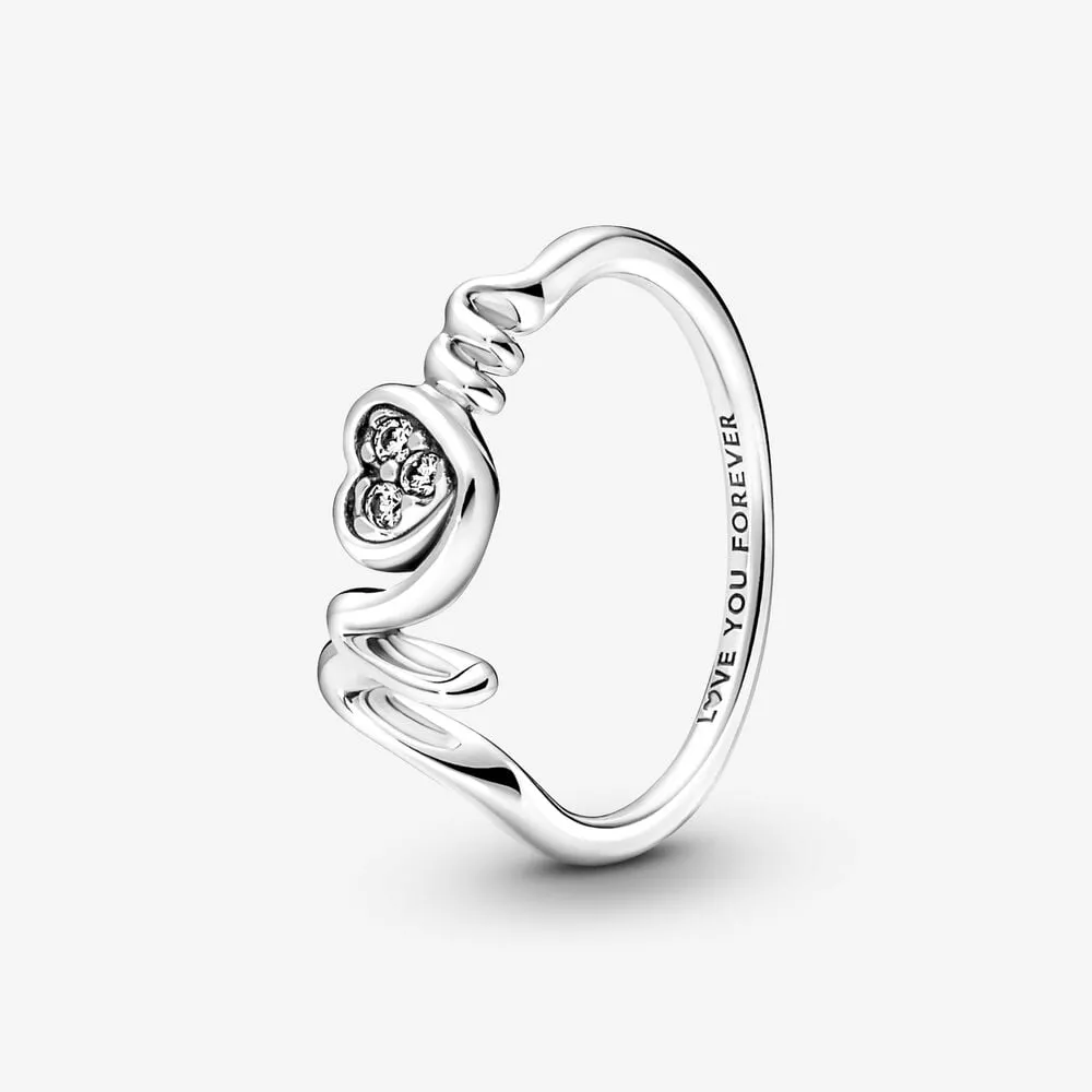 anillo pandora mom con corazón pavé 191149c01