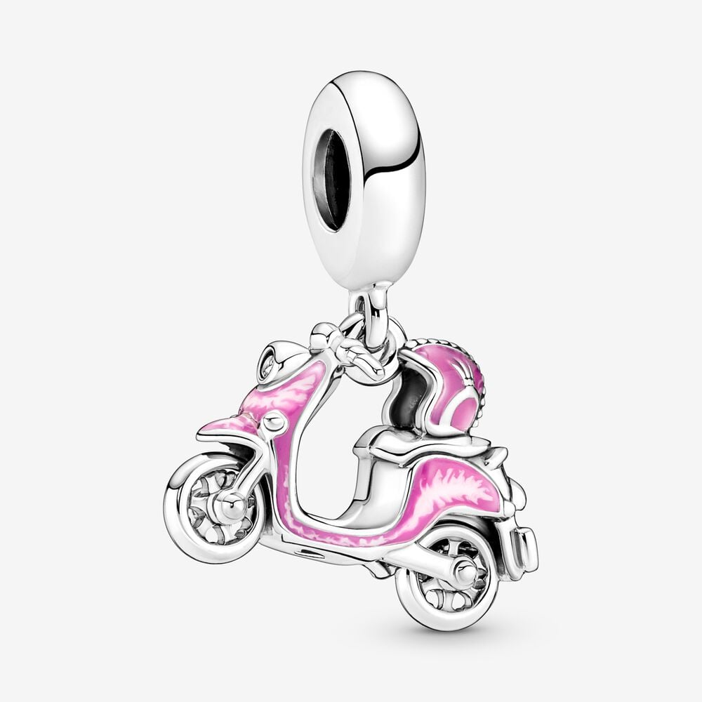 charm colgante de patinete rosa de pandora 791057c01
