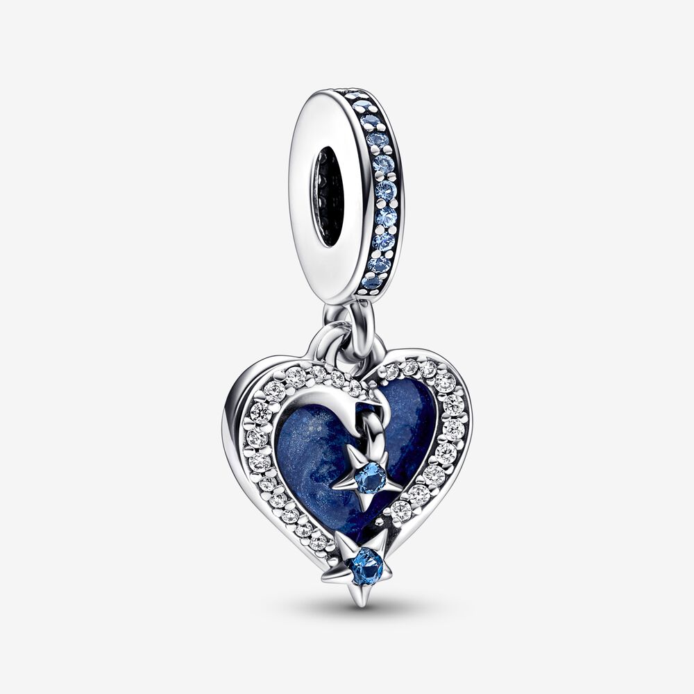 charm colgante doble con forma de corazón y estrella fugaz celestial de pandora 792356c01