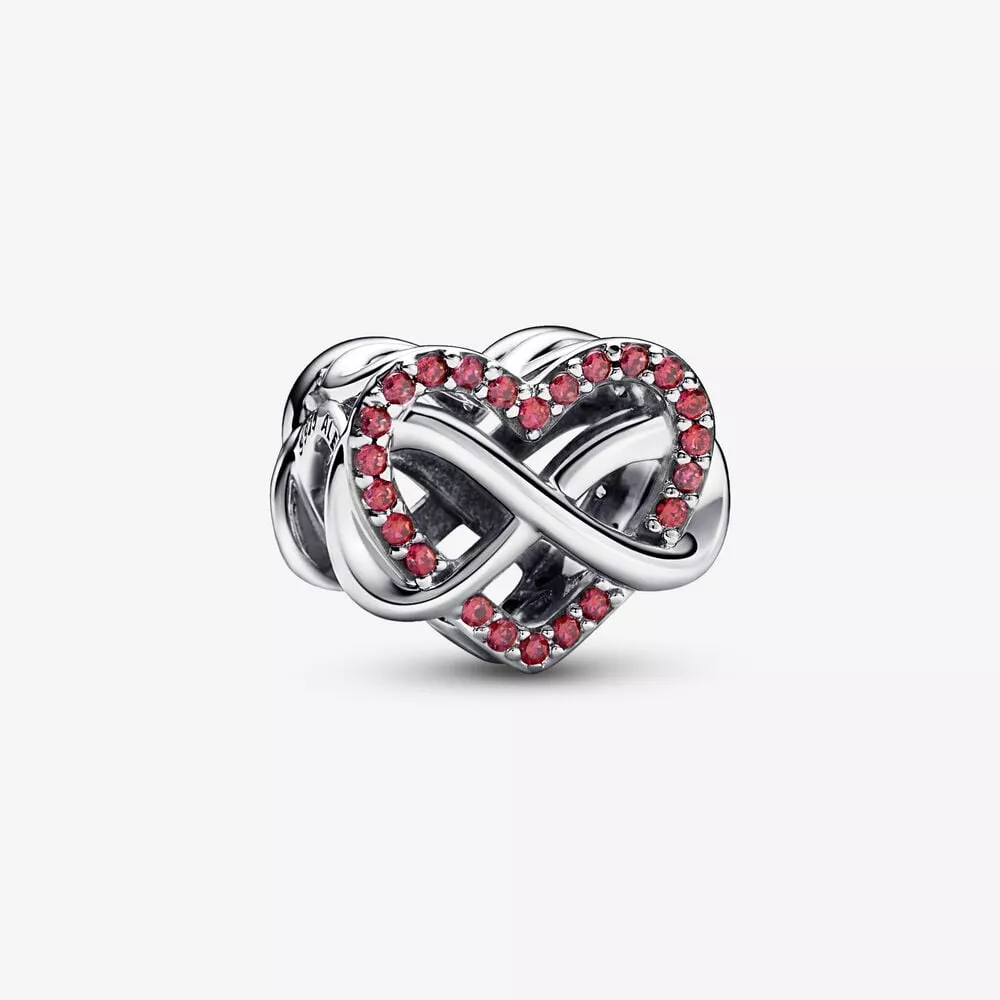charm de corazón rojo infinito de la familia pandora 792246c01