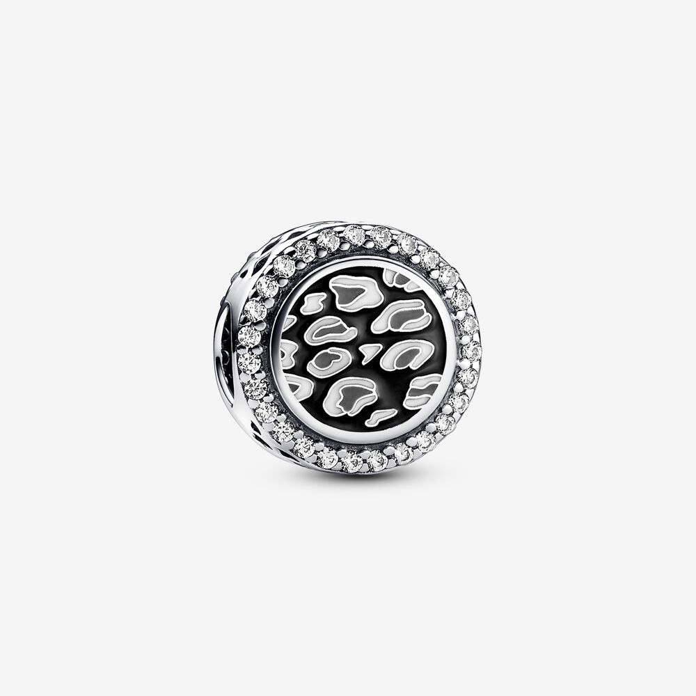 charm de plata de ley con estampado de leopardo negro de pandora 792016cz_e023