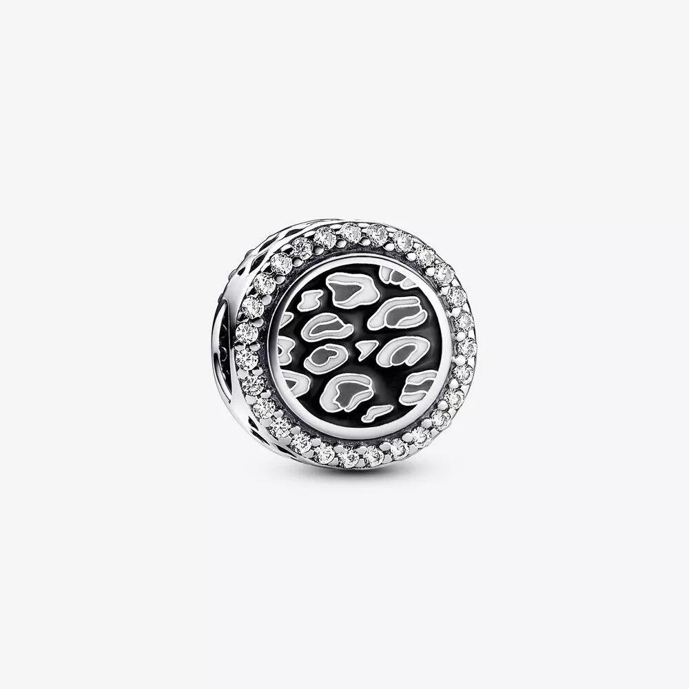 charm de plata de ley con estampado de leopardo negro de pandora 792016cz_e023